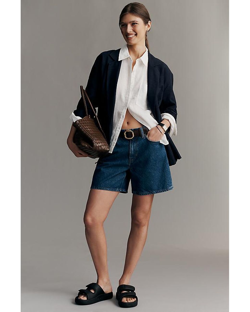 Maeve Gray The Shrunken Bennet Linen Buttondown Shirt By