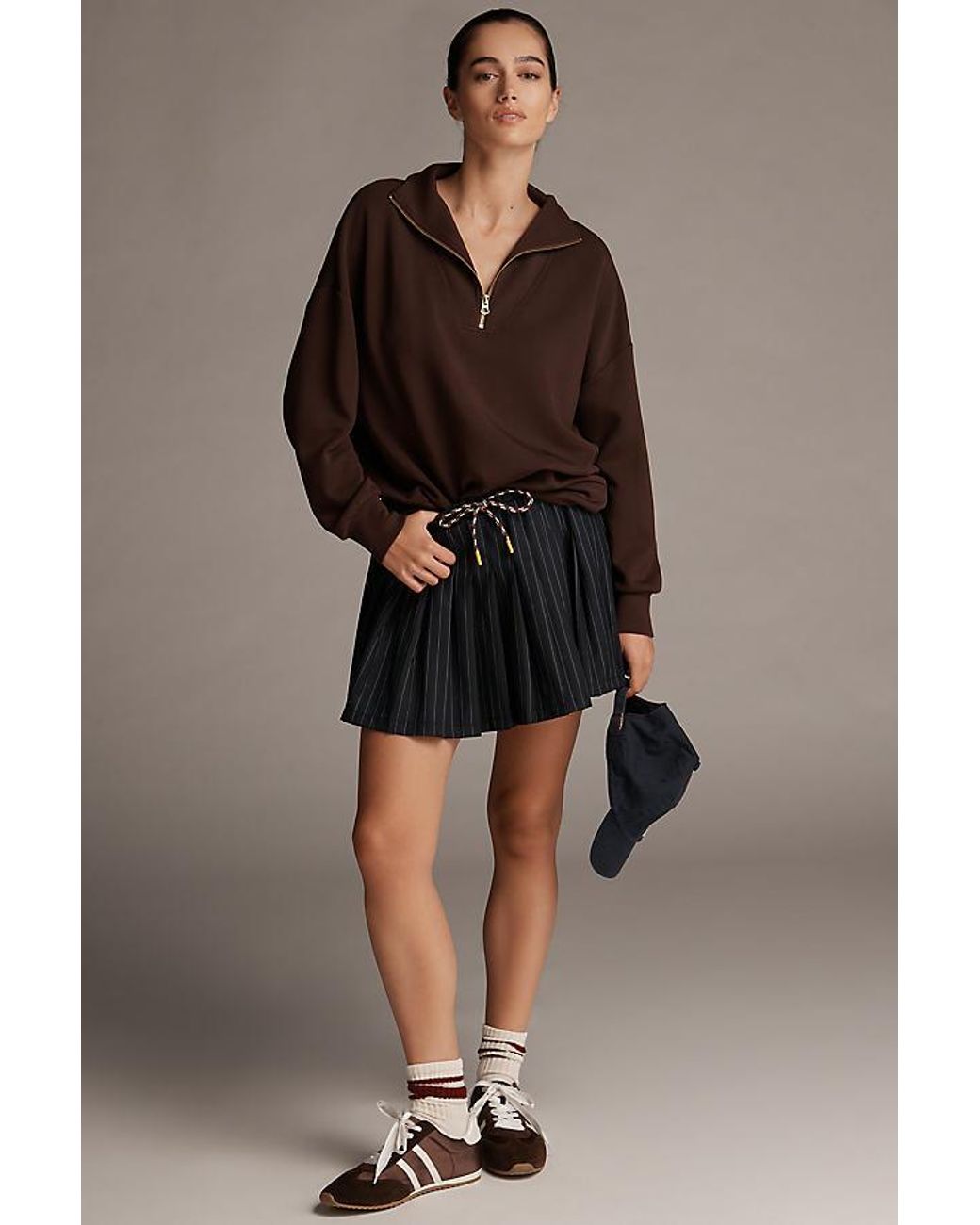 Varley Brown Hawley Half-Zip Sweatshirt