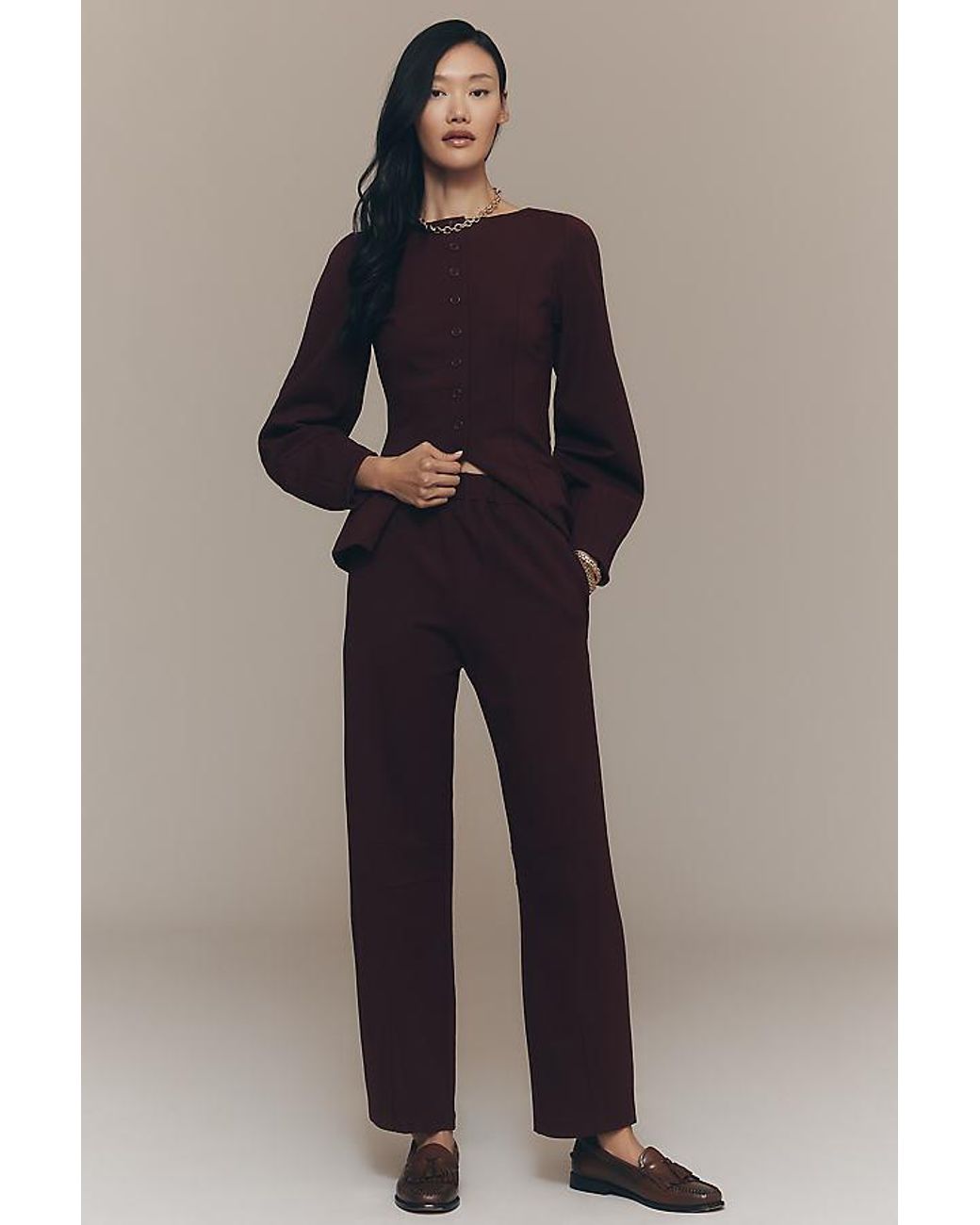 ALIGNE Blue Markus Ponte Barrel Trousers