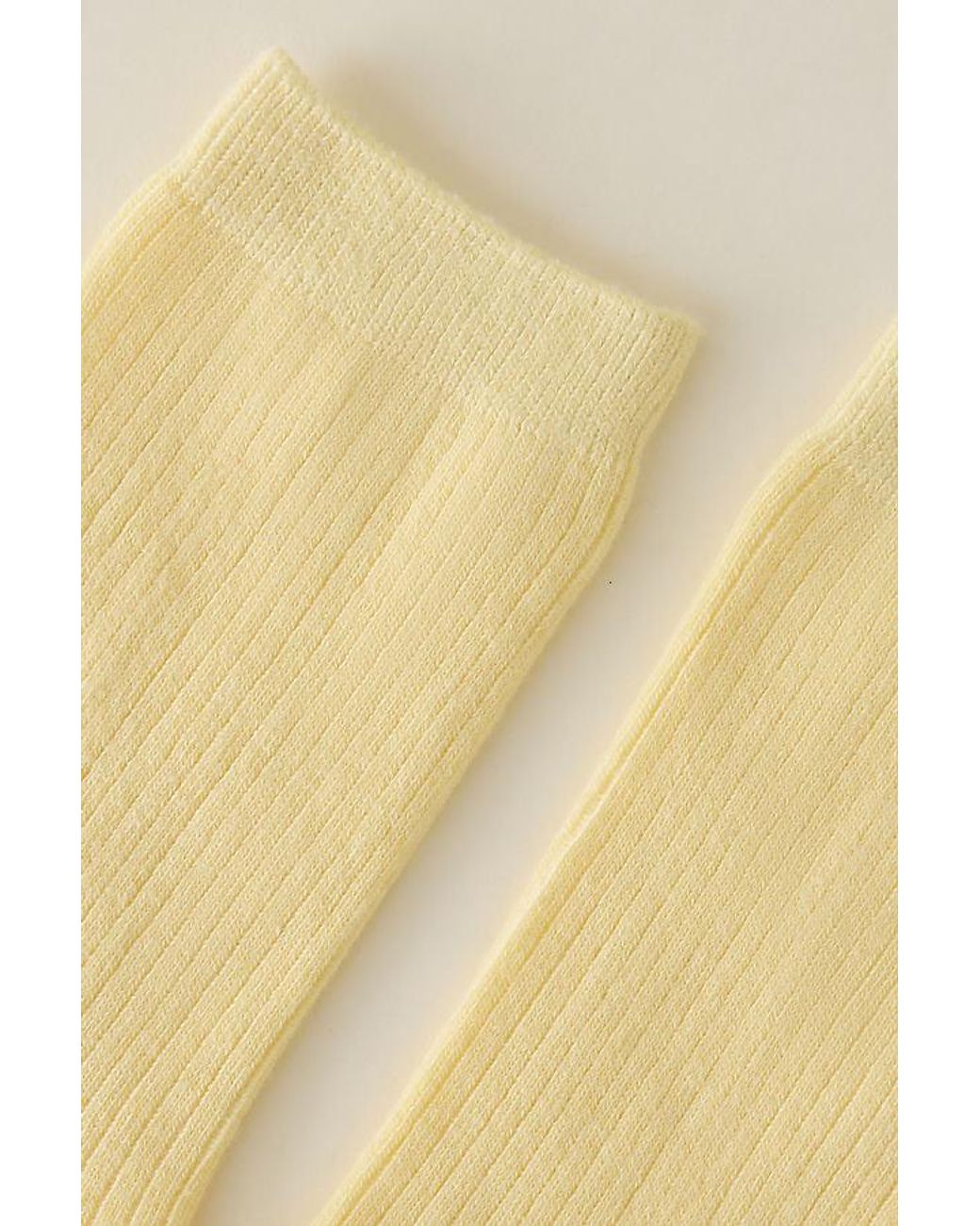 By Anthropologie Yellow Ribbed Trouser Socks