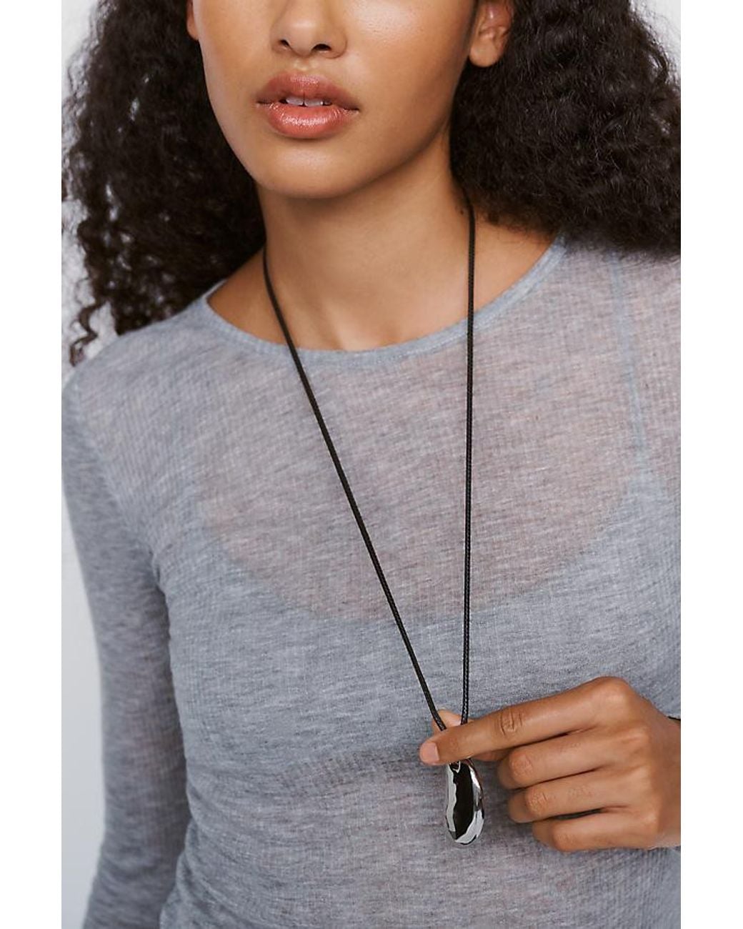By Anthropologie Gray Bruna Cashmere Blend Ribbed Top