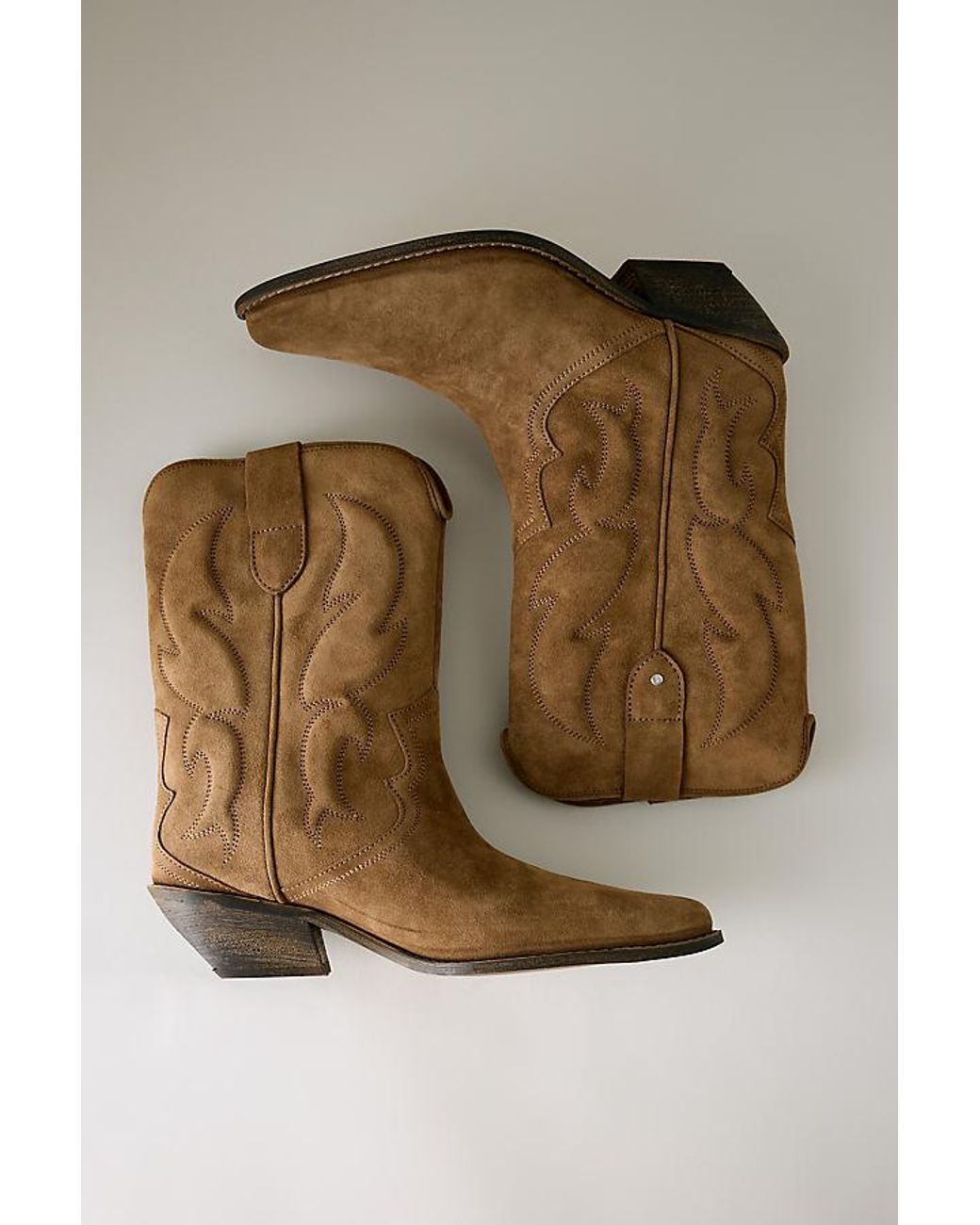 Bronx Natural Chelsey Suede Western Boots
