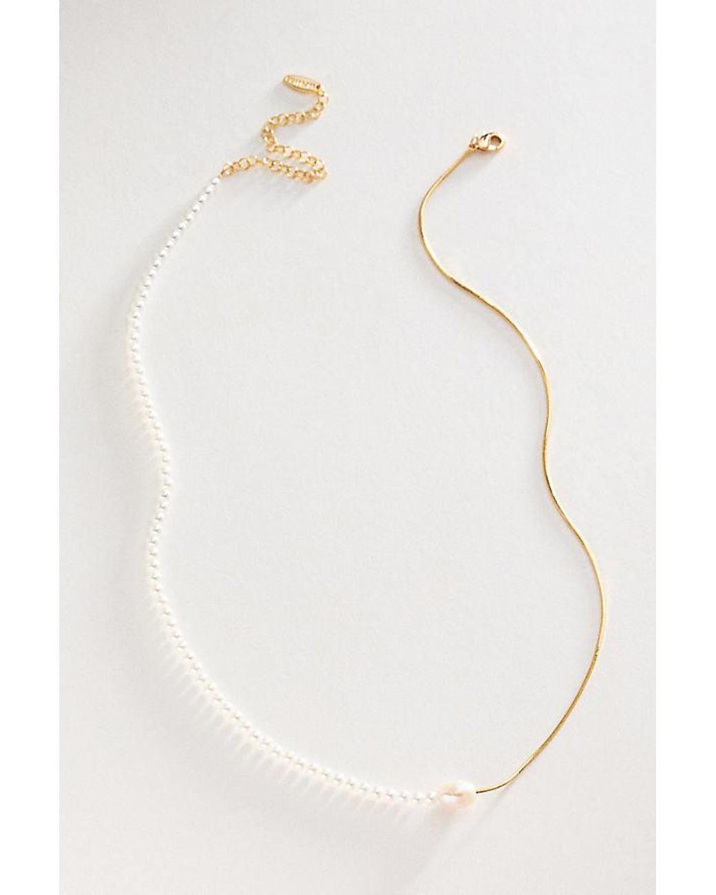 Anthropologie White Pearl Duet Necklace