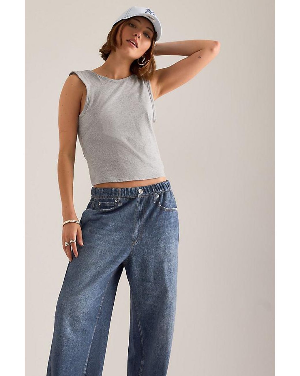 Rag & Bone Blue Miramar Terry Wide-Leg Jeans