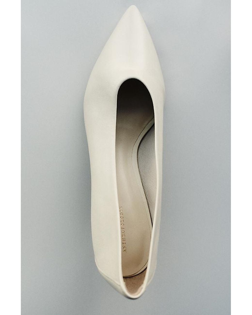 By Anthropologie Natural Pointed-Toe Kitten-Heel Pumps