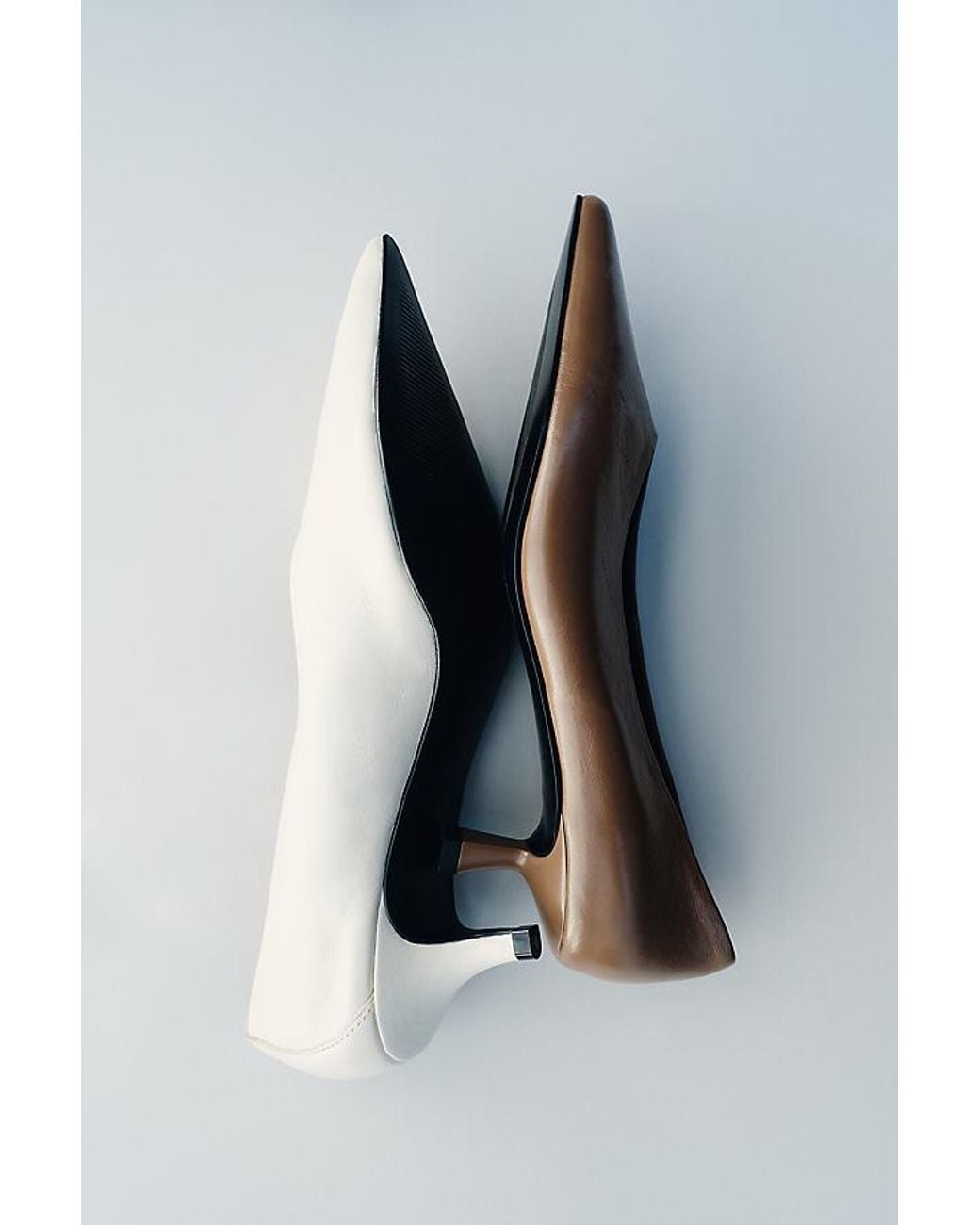 By Anthropologie Natural Pointed-Toe Kitten-Heel Pumps