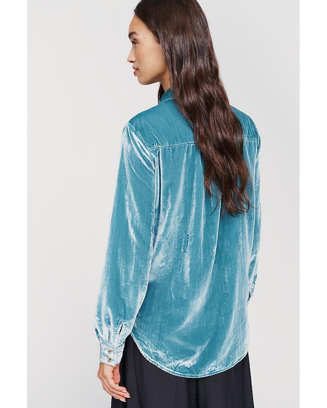 Pilcro Blue The Hadley Relaxed Buttondown Shirt By Velvet Edition