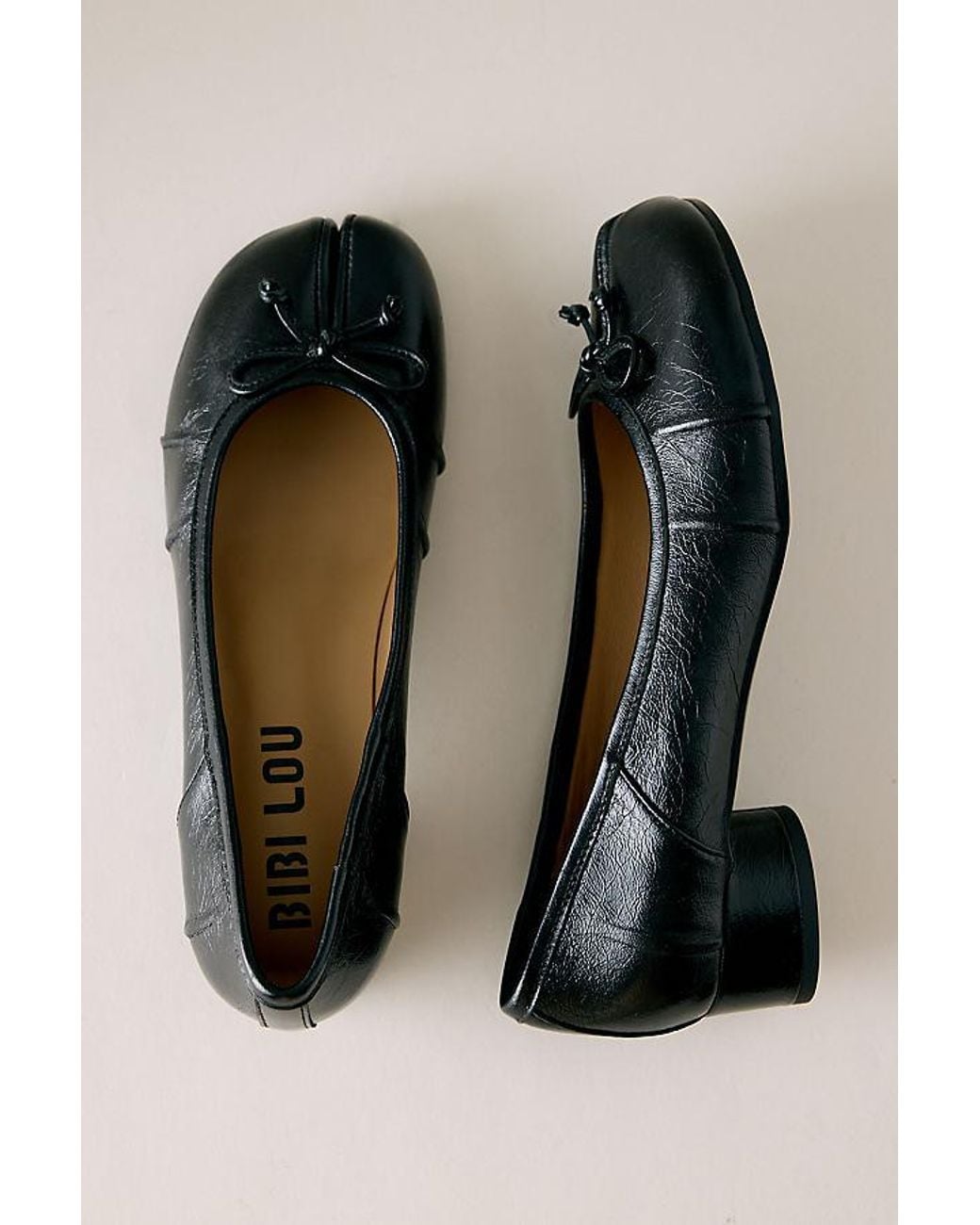 Bibi Lou Black Split-Toe Ballet Heels
