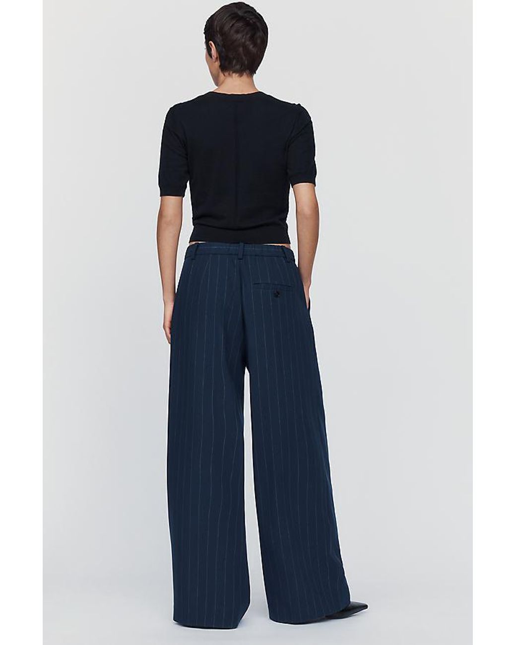 Maeve Blue Avery Pinstripe Tailored Trousers