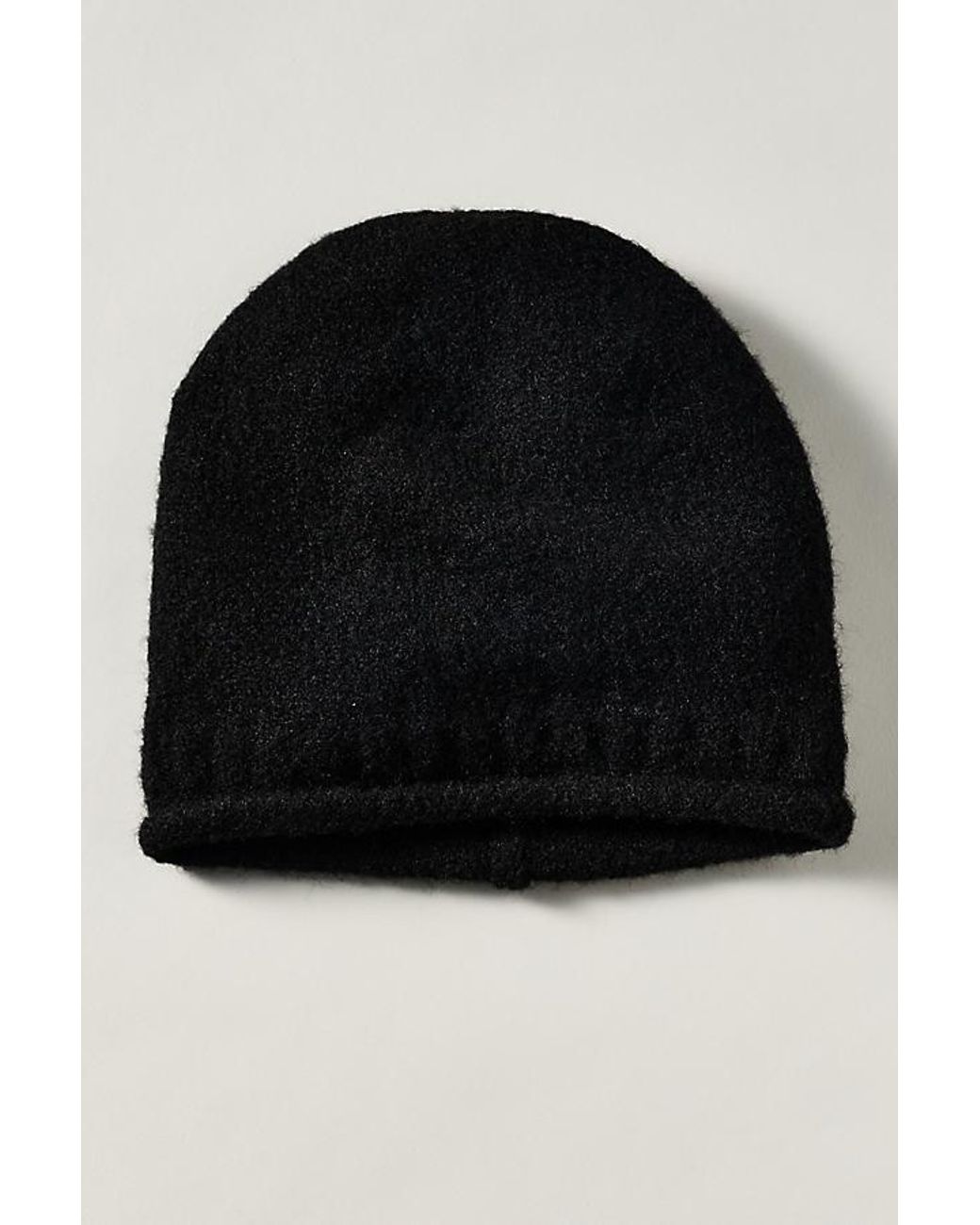 By Anthropologie Black Cuffless Beanie