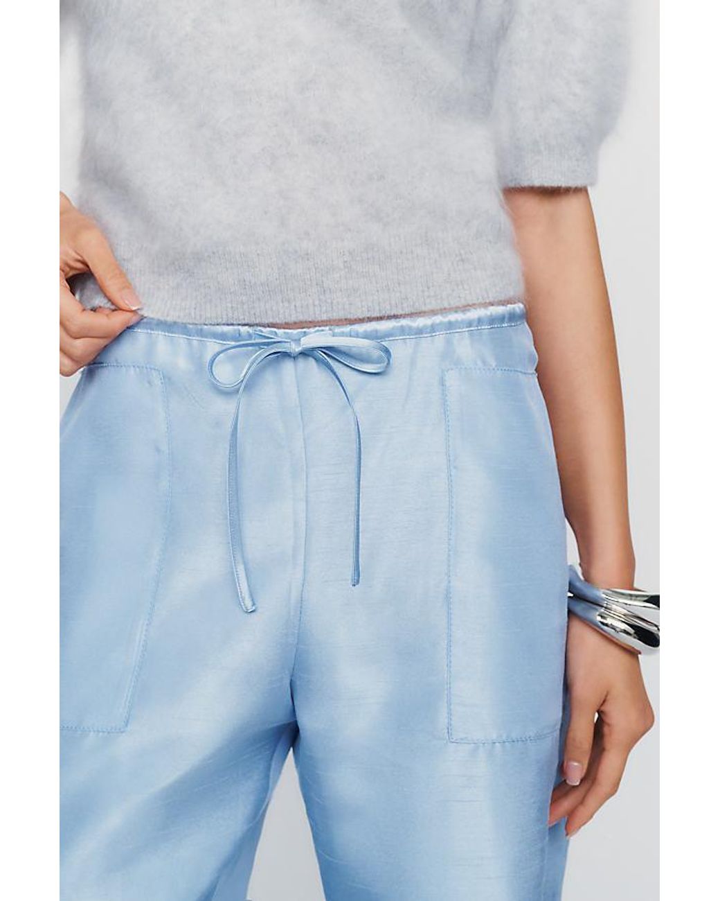 Maeve Blue Marnie Taffeta Tapered Trousers