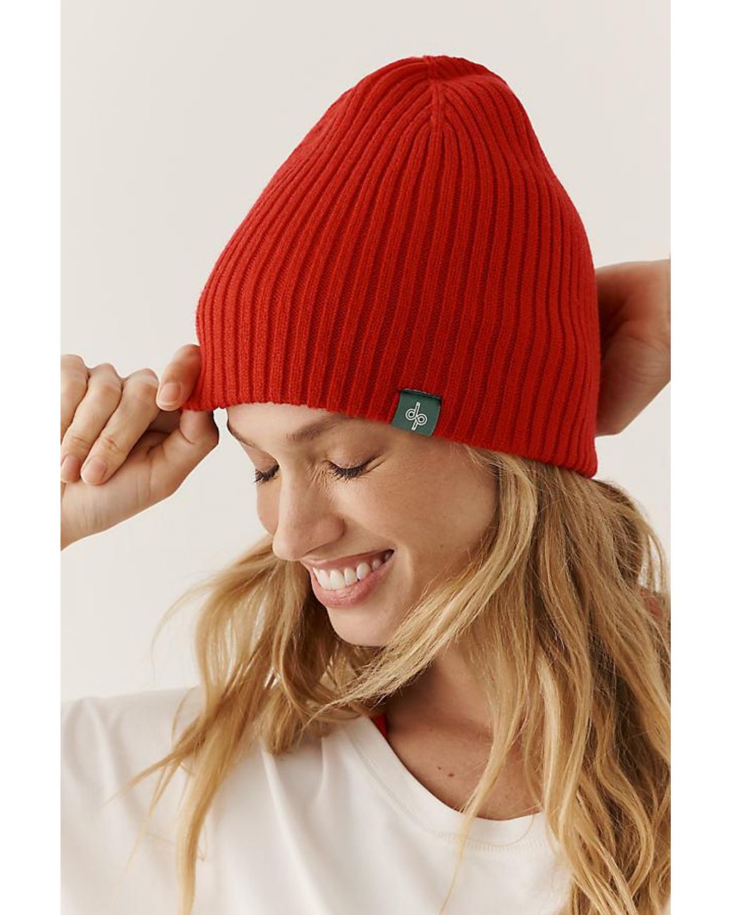 By Anthropologie Red Cuffless Beanie