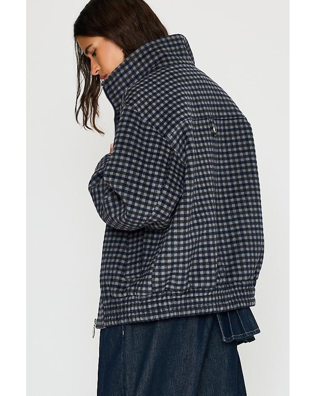 Damson Madder Blue Pixie Wool-Blend Bomber Jacket