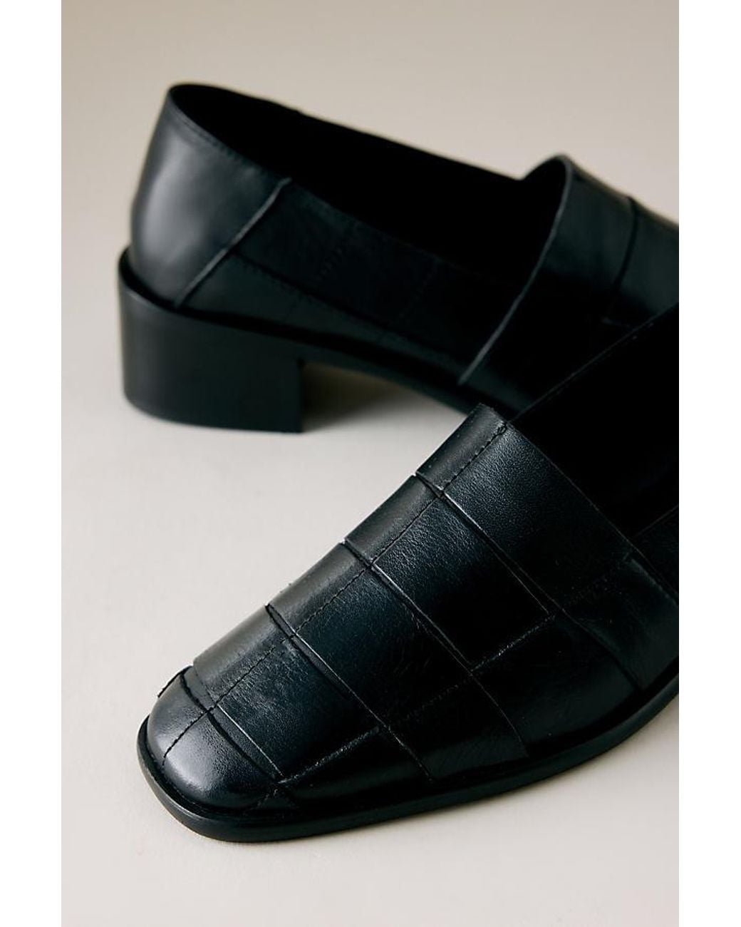 By Anthropologie Black Woven Casual Pump Heels