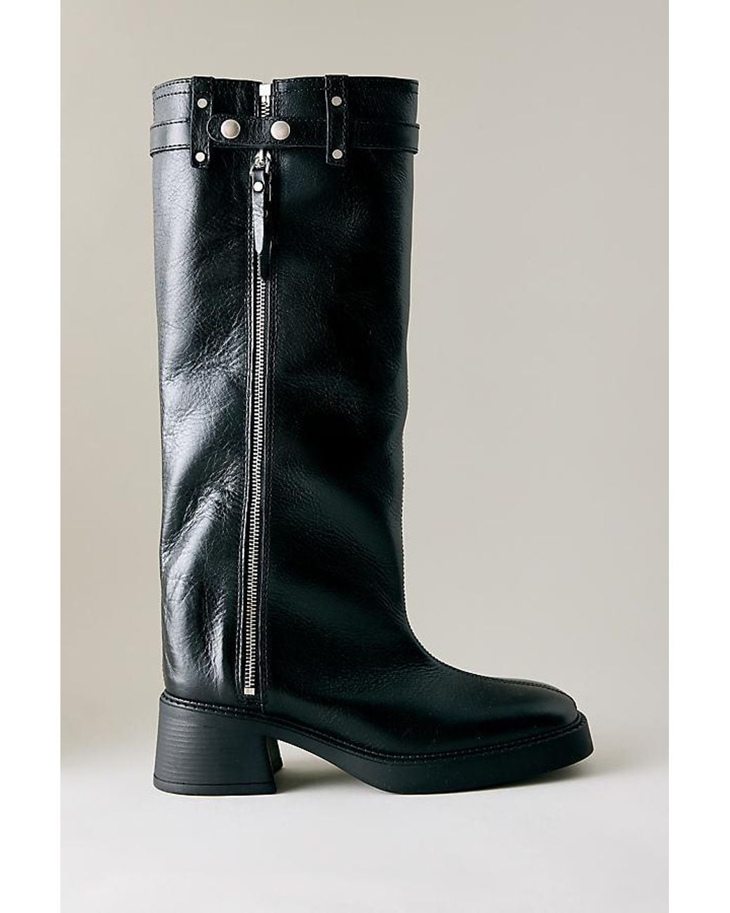 Miista Black Izolda Tall Leather Boots