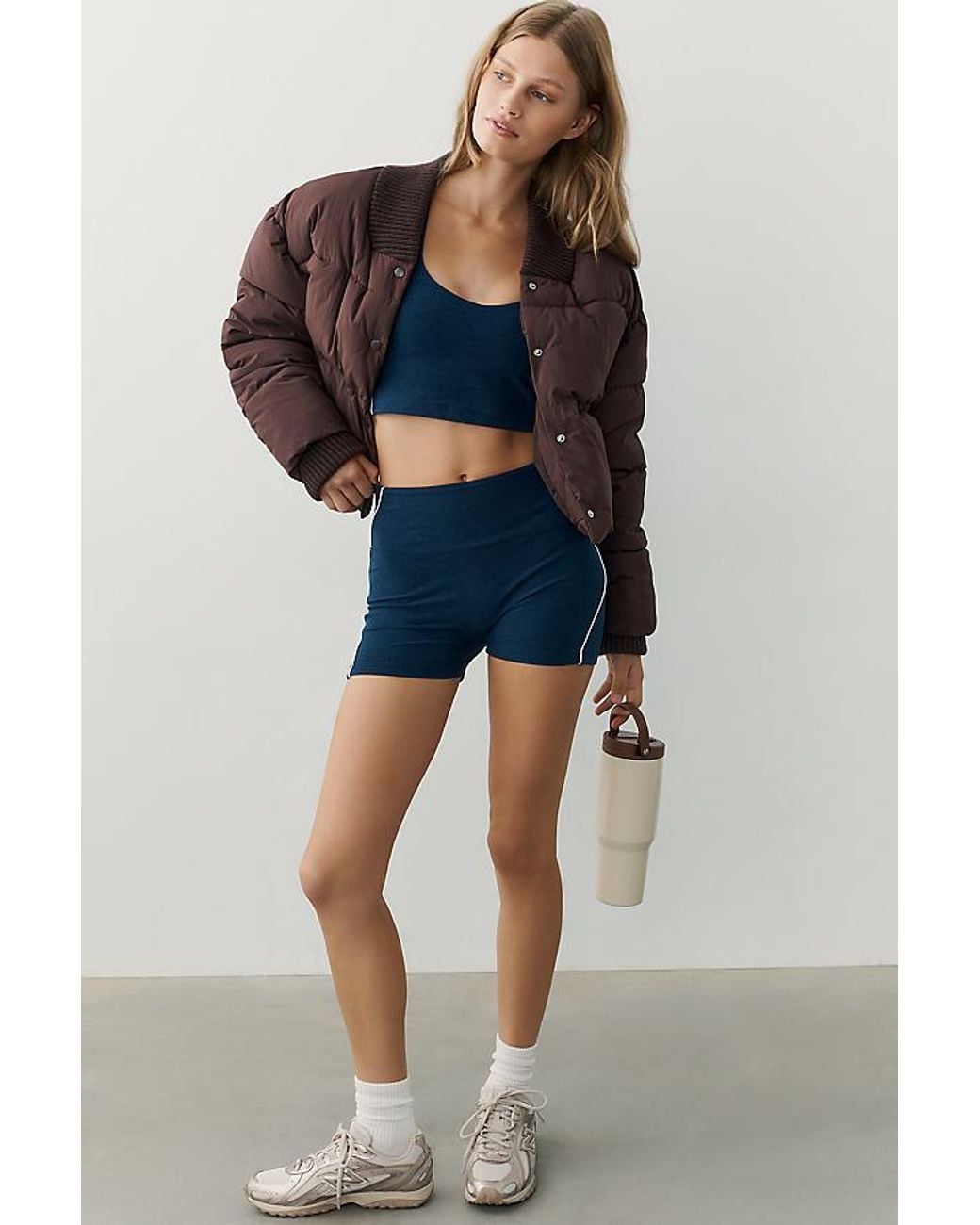 Daily Practice Brown Cropped Puffer Jacket