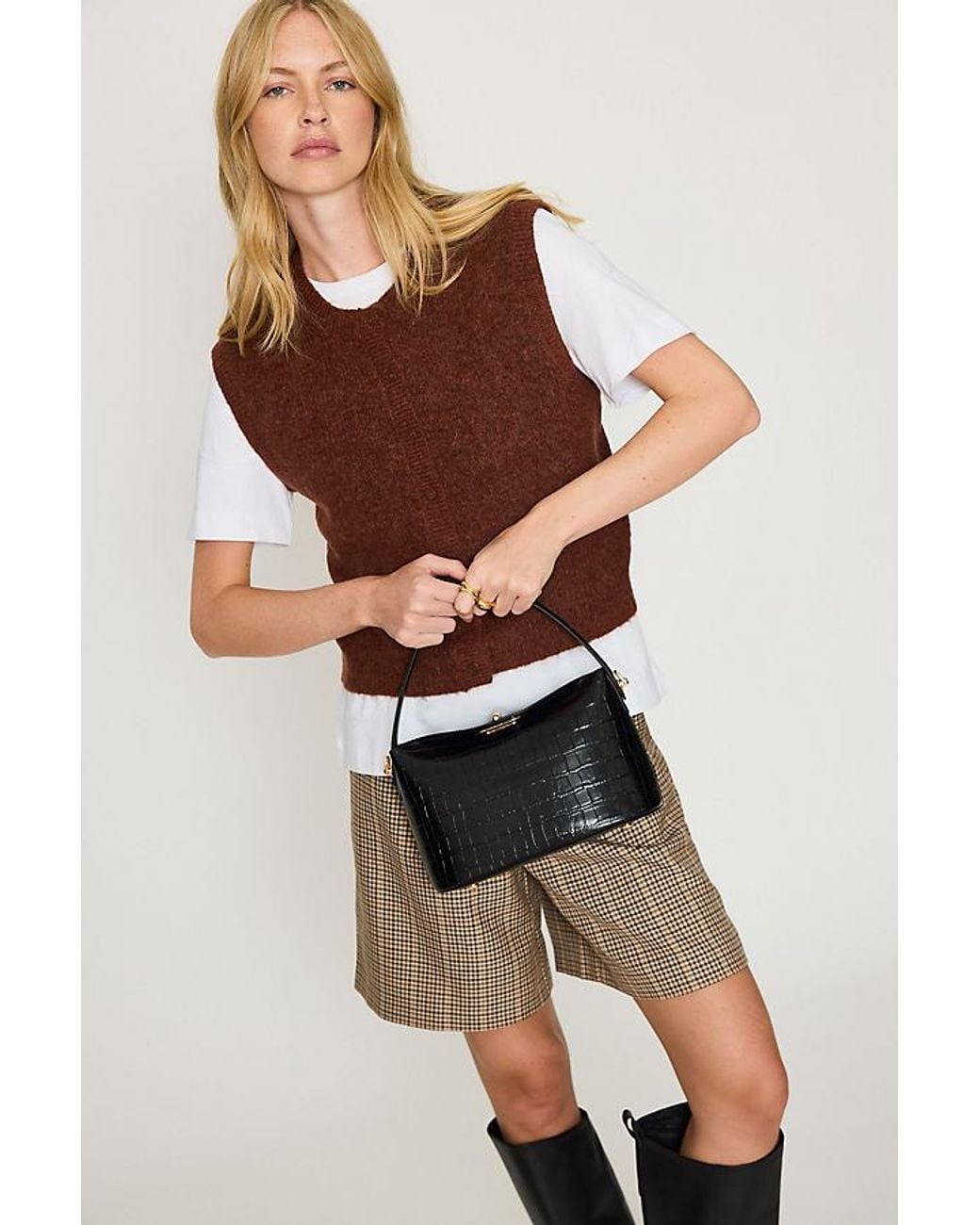 SELECTED Brown Lulu Knit Button-Front Vest