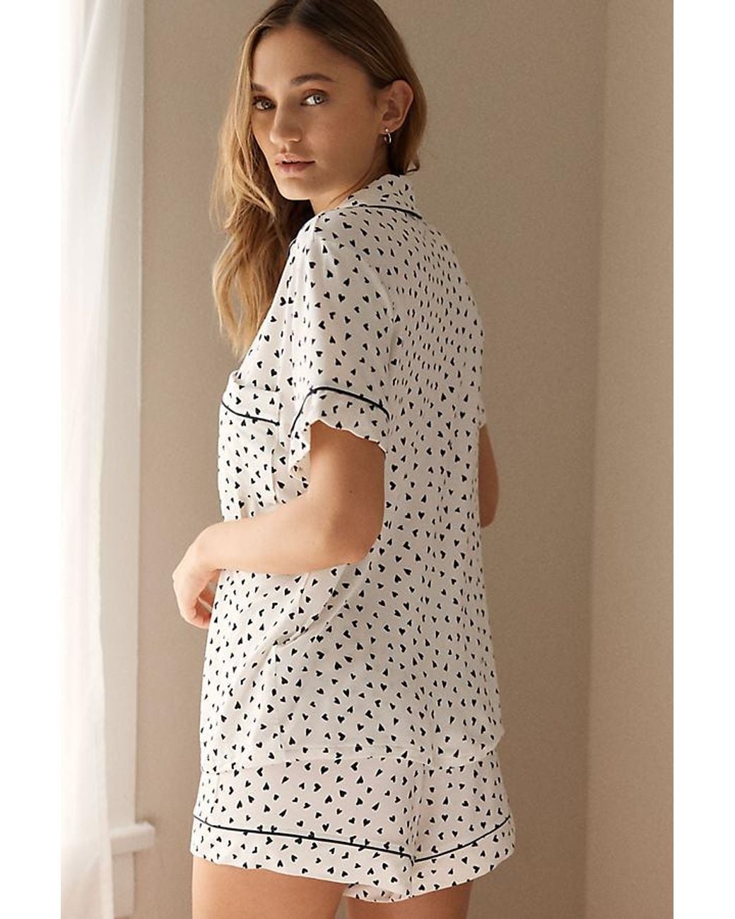 Eberjey Brown Short-Sleeve Shorts Pyjama Set