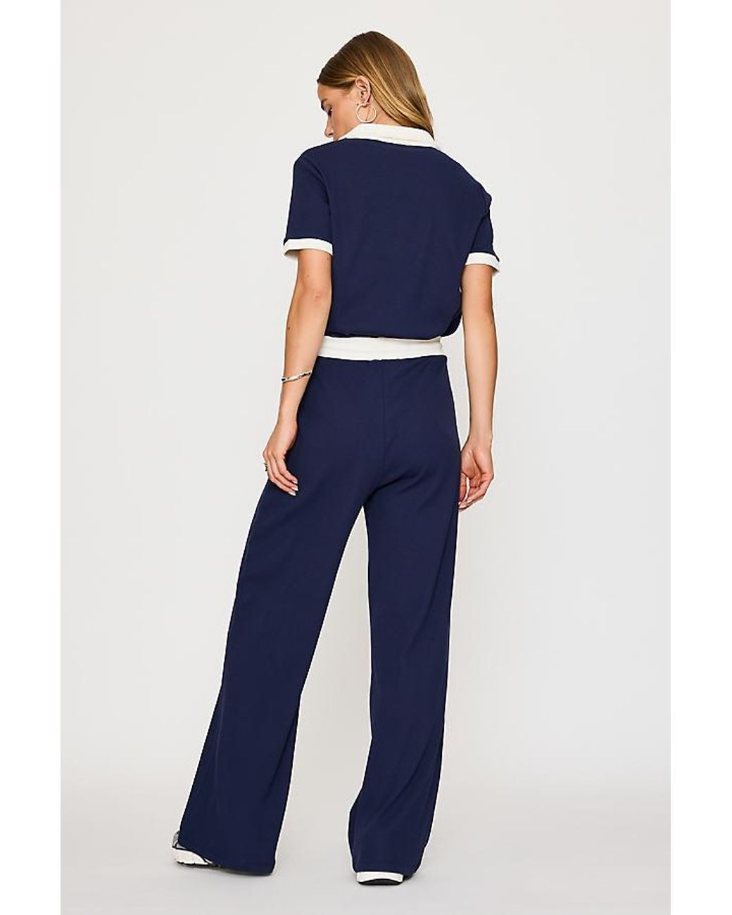 4th & Reckless Blue Azure Ribbed Polo Top
