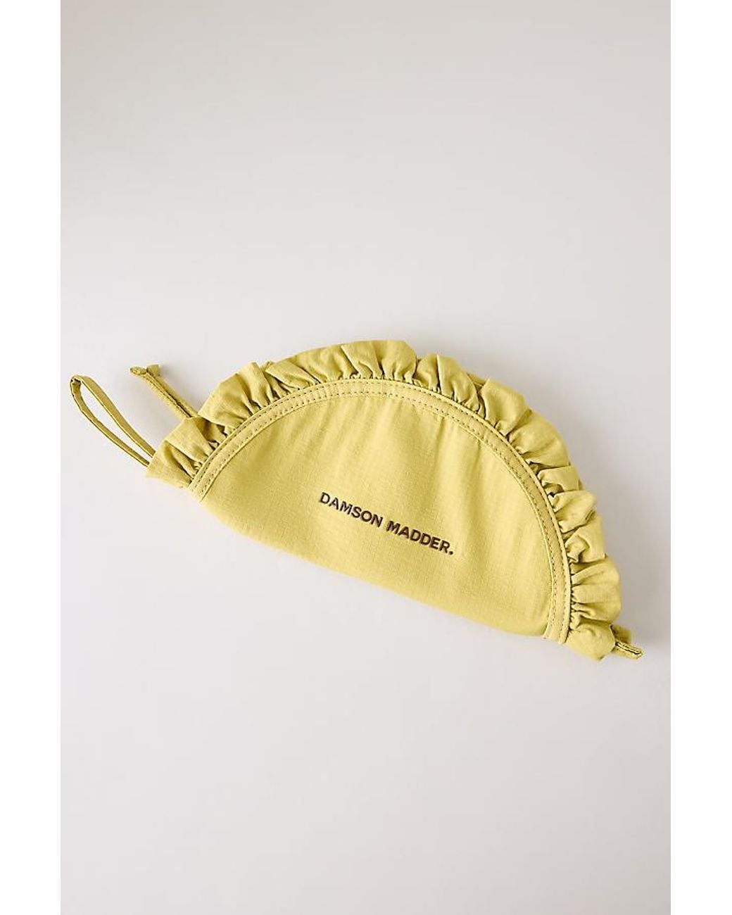 Damson Madder Yellow Ruffle Half Moon Makeup Bag