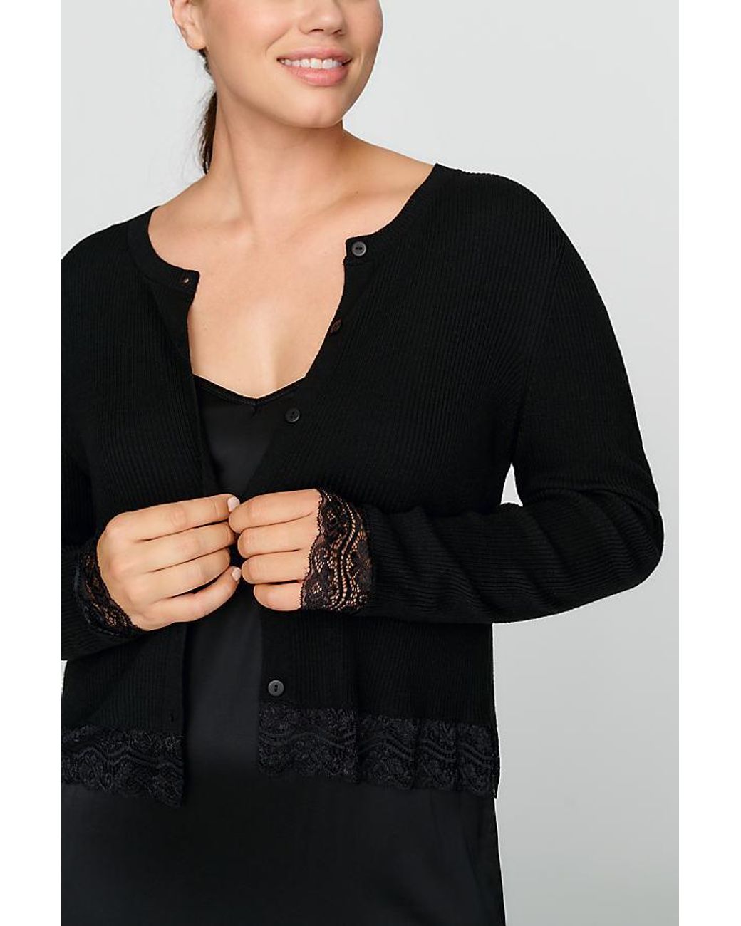 By Anthropologie Black Twofer Cardigan Midi Dress