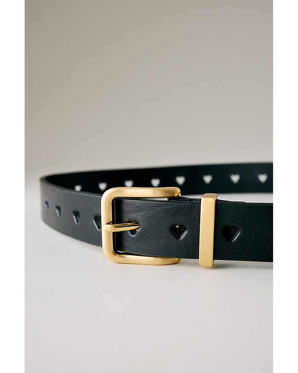 By Anthropologie Gray Heart Cutout Belt
