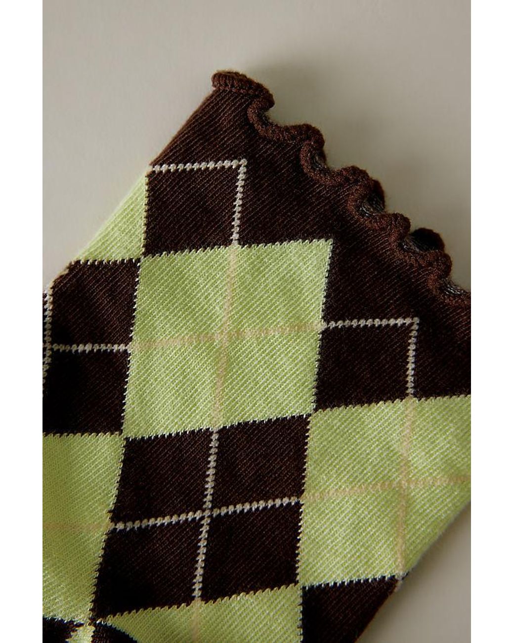 By Anthropologie Yellow Argyle Ruffle Socks