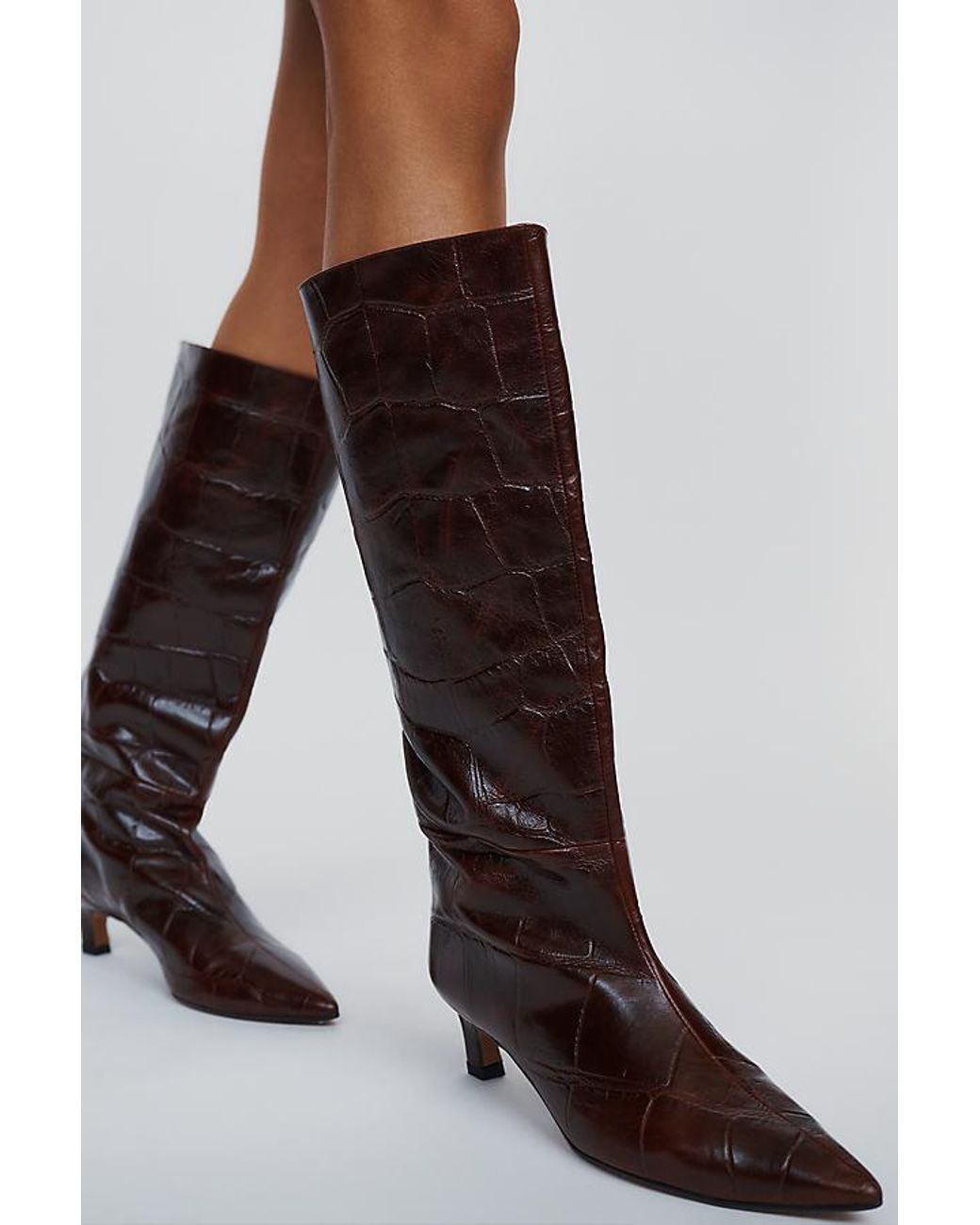 By Anthropologie Brown Tall Pointed-Toe Boots