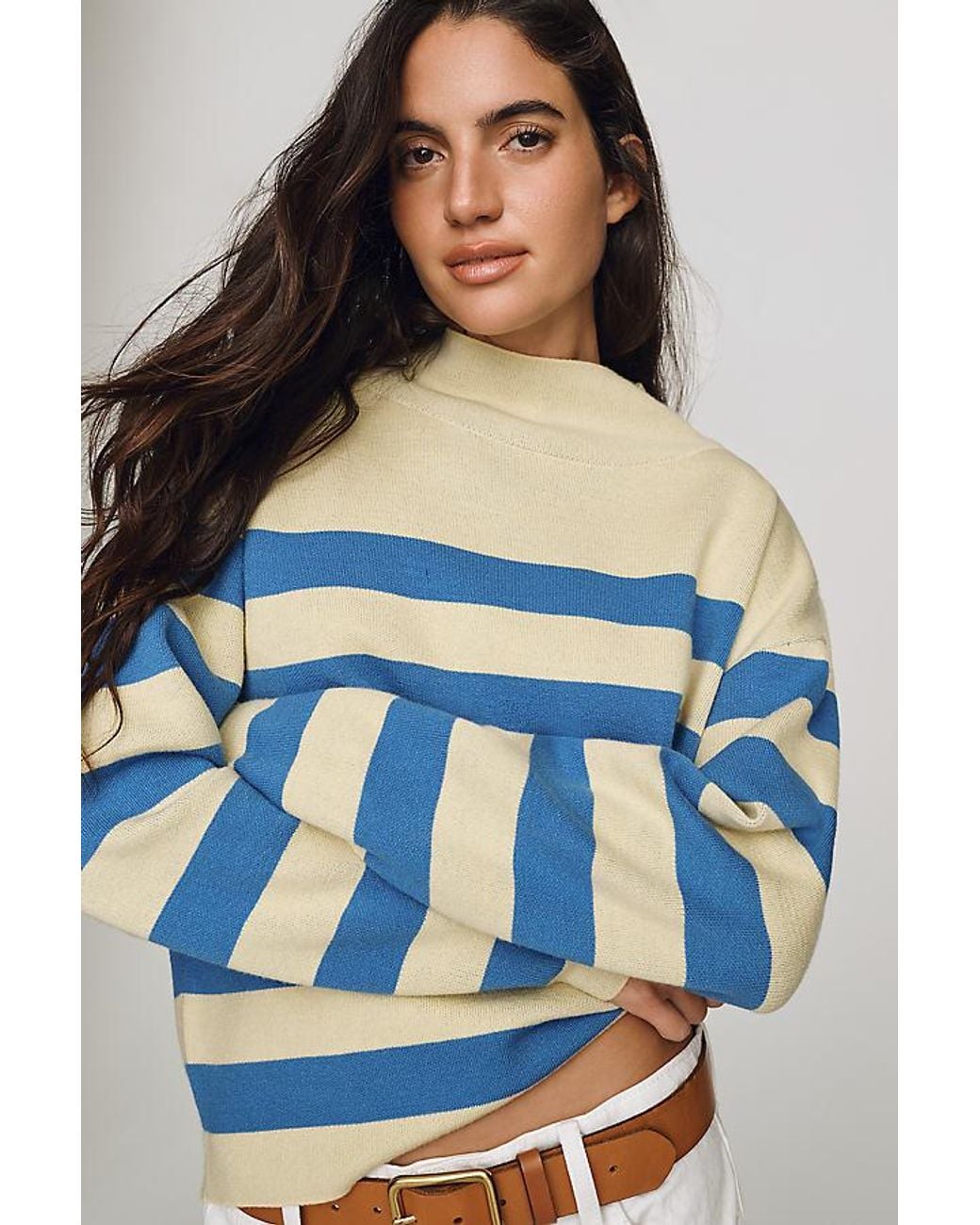 Maeve Blue Carys Mock-Neck Jumper