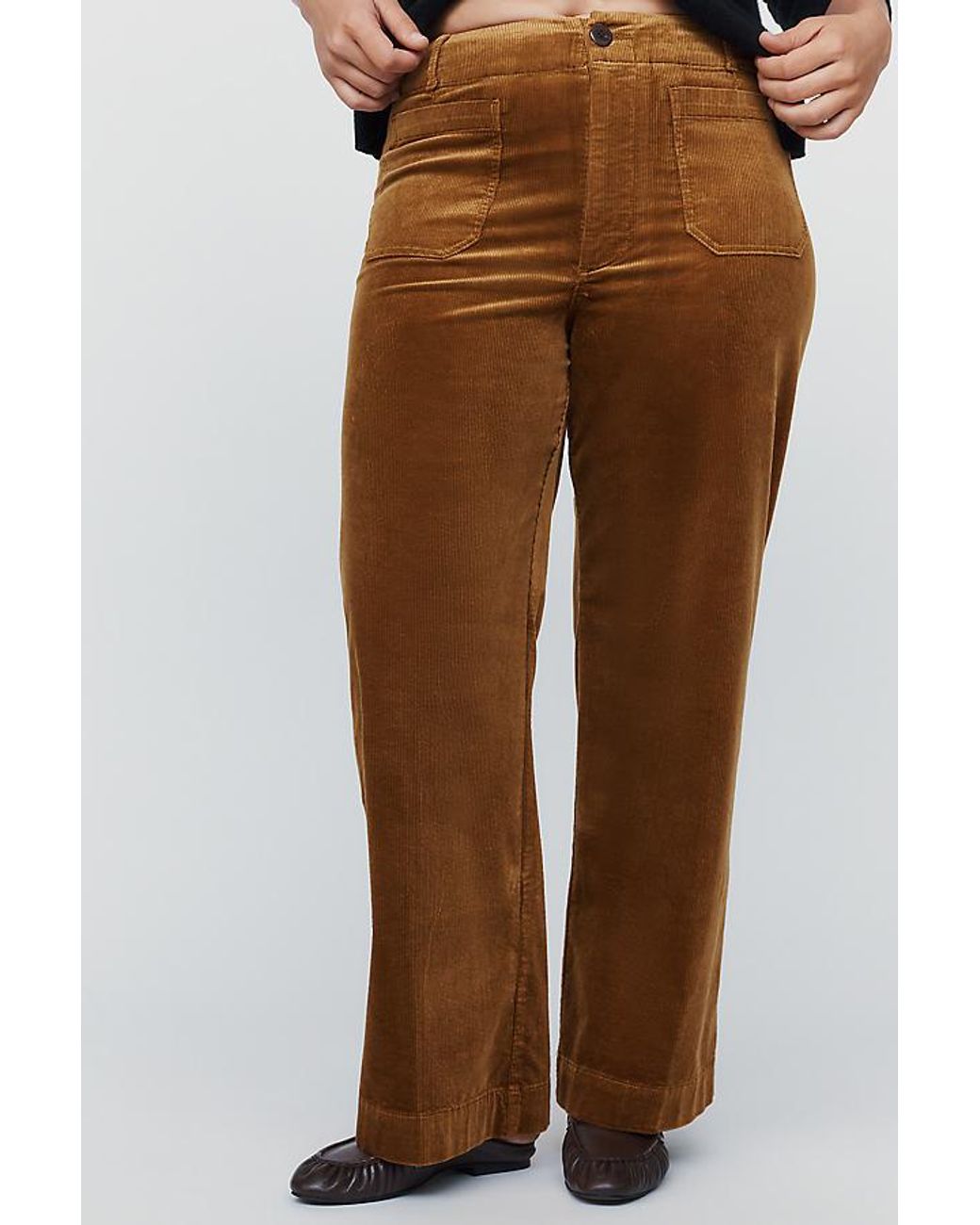 Maeve Blue The Colette Full-Length Wide-Leg Trousers By Corduroy Edition
