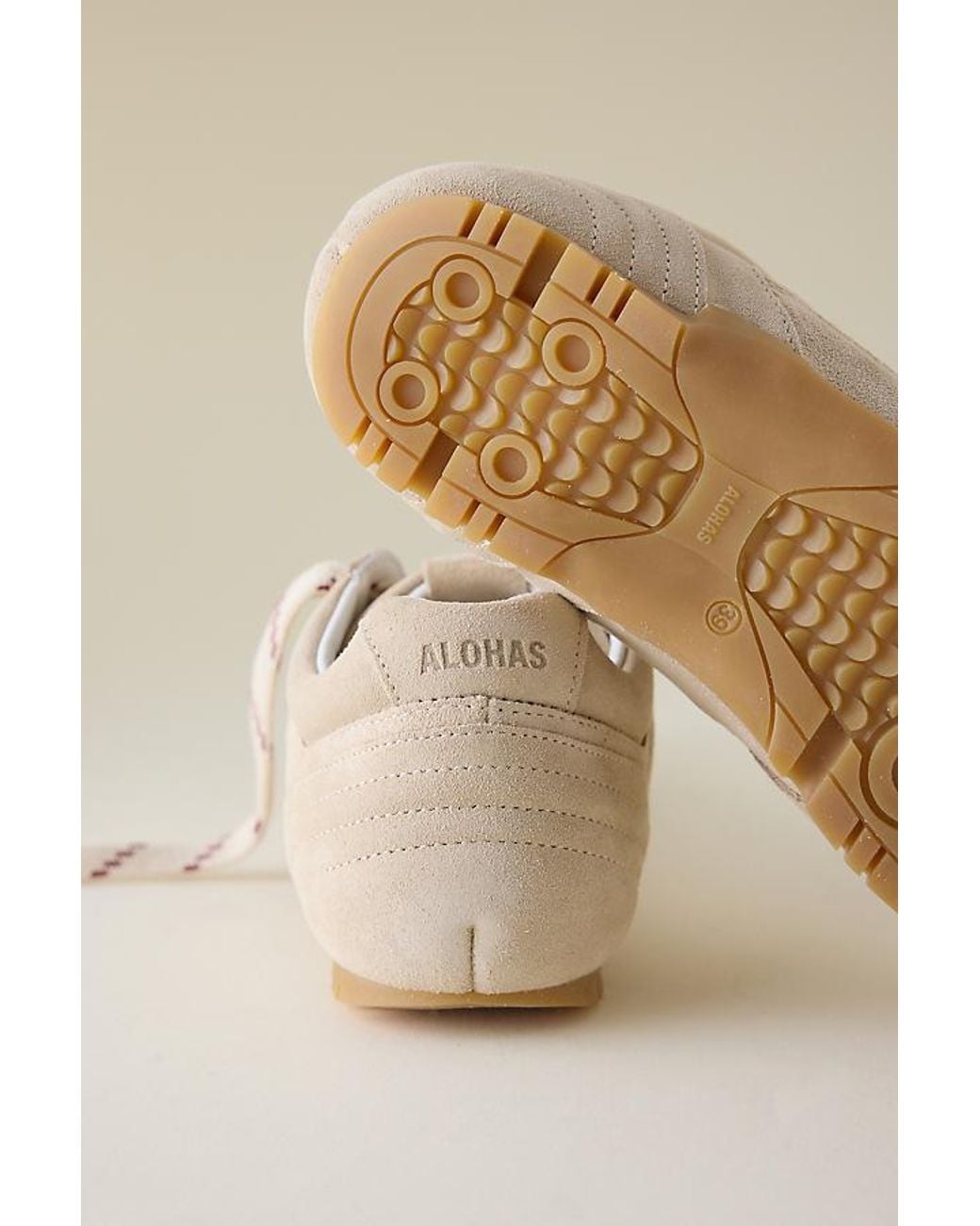 Alohas Natural Tb.56 Suede Cream Leather Trainers
