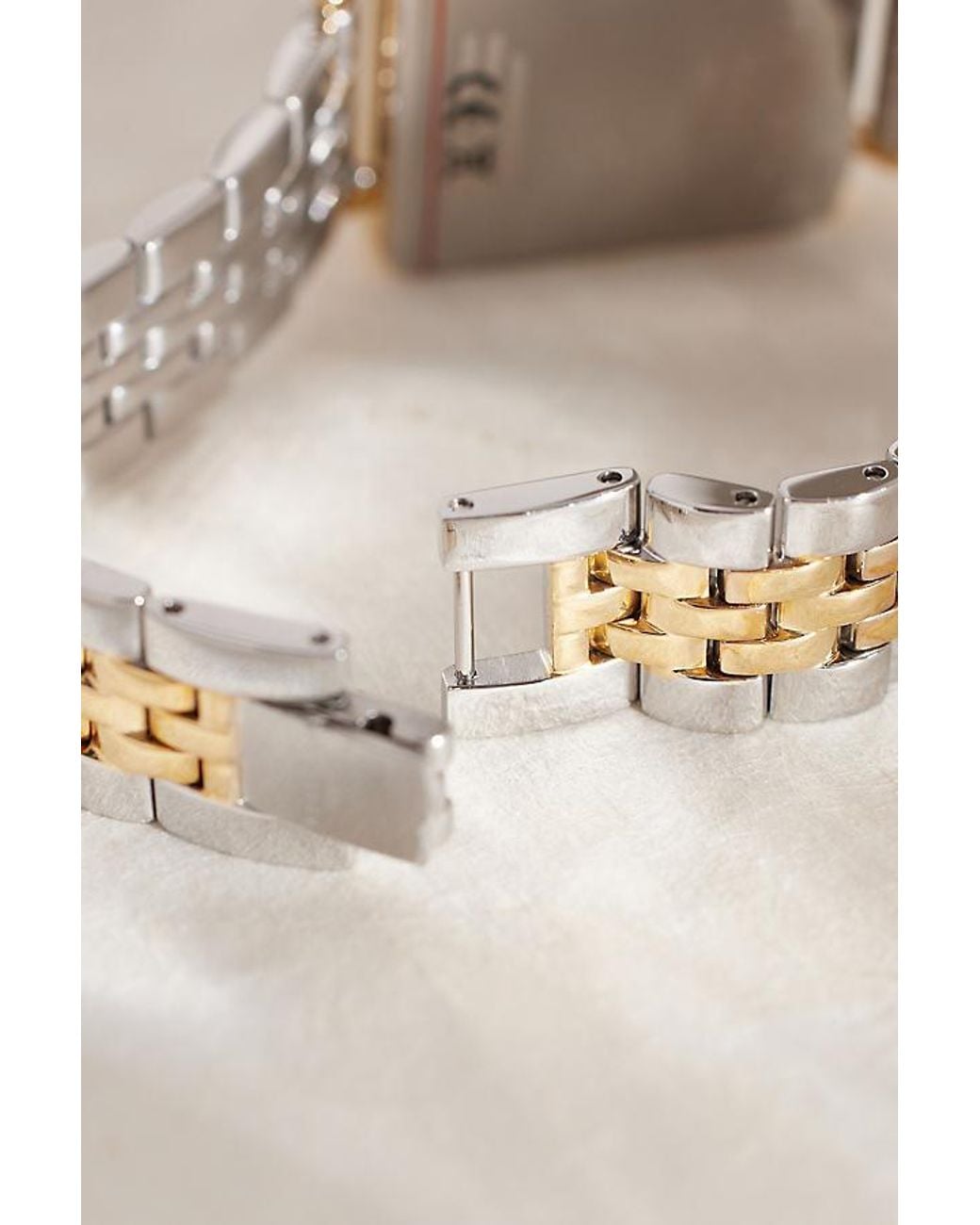 ROSEFIELD Natural Rosefield Box Gold-plated Stainless Steel Multi-link Wrist Watch