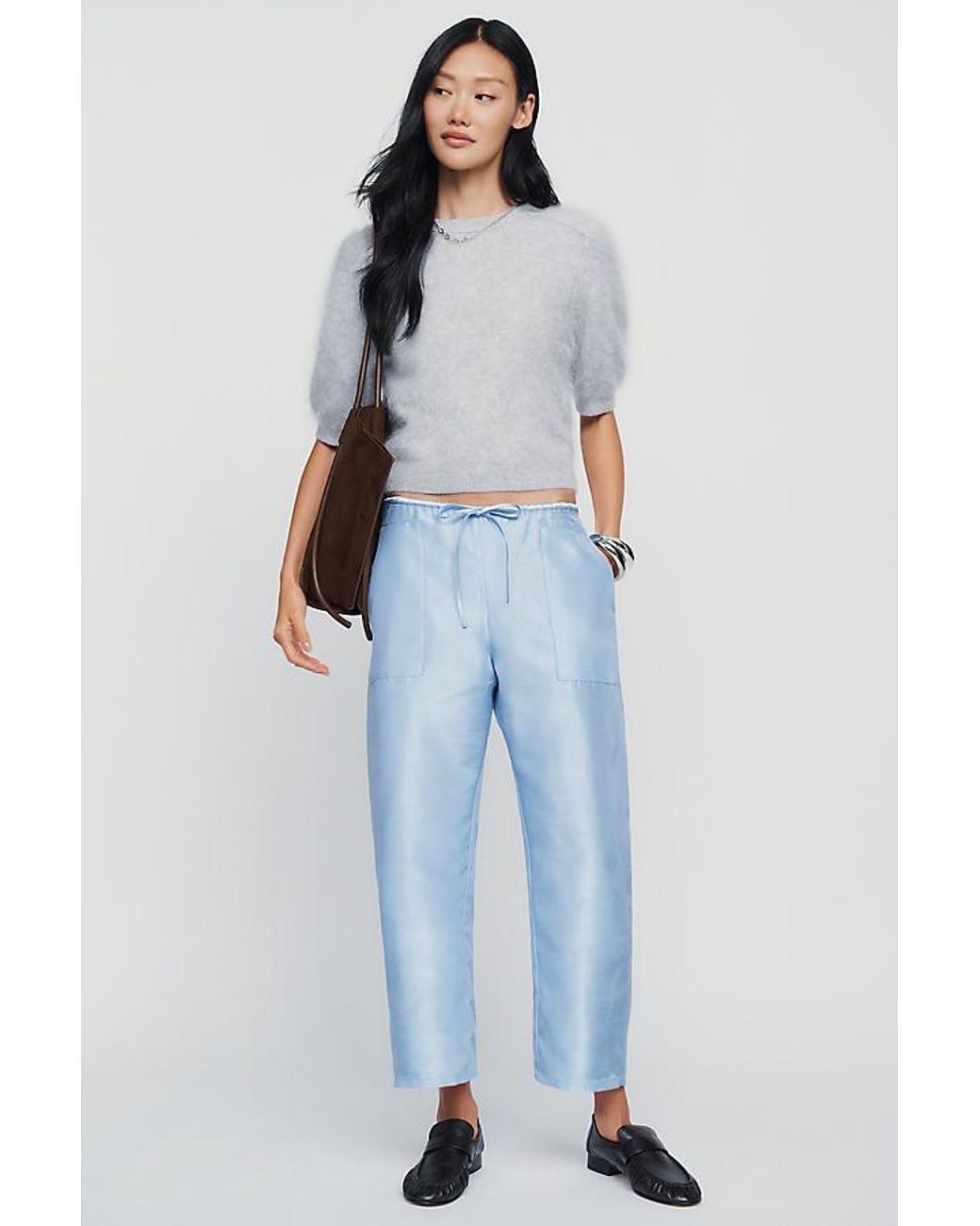 Maeve Blue Marnie Taffeta Tapered Trousers