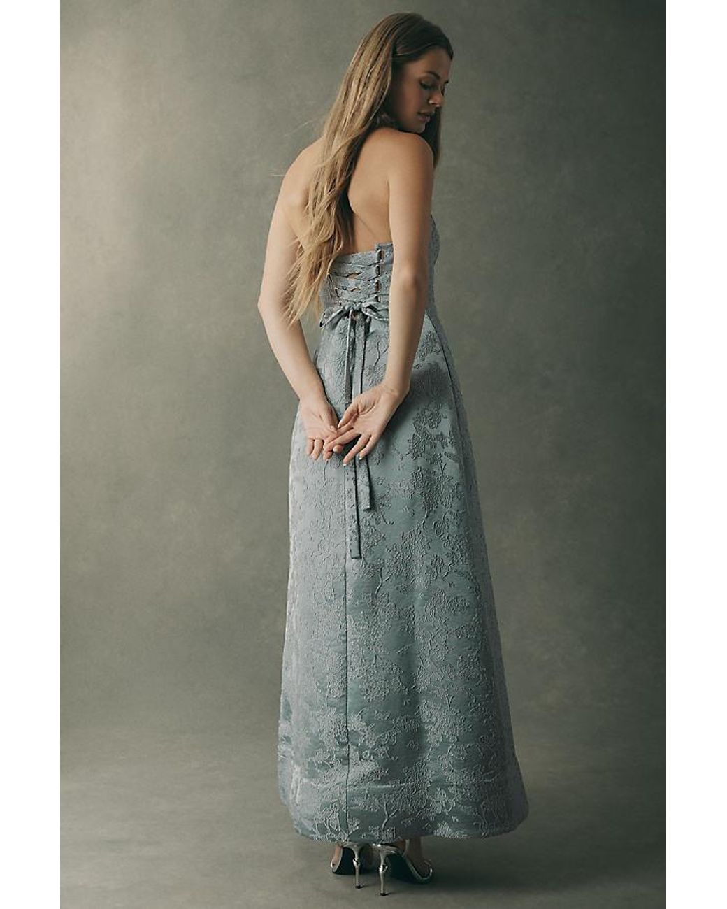 Mare Mare Green Piper Jacquard Maxi Dress