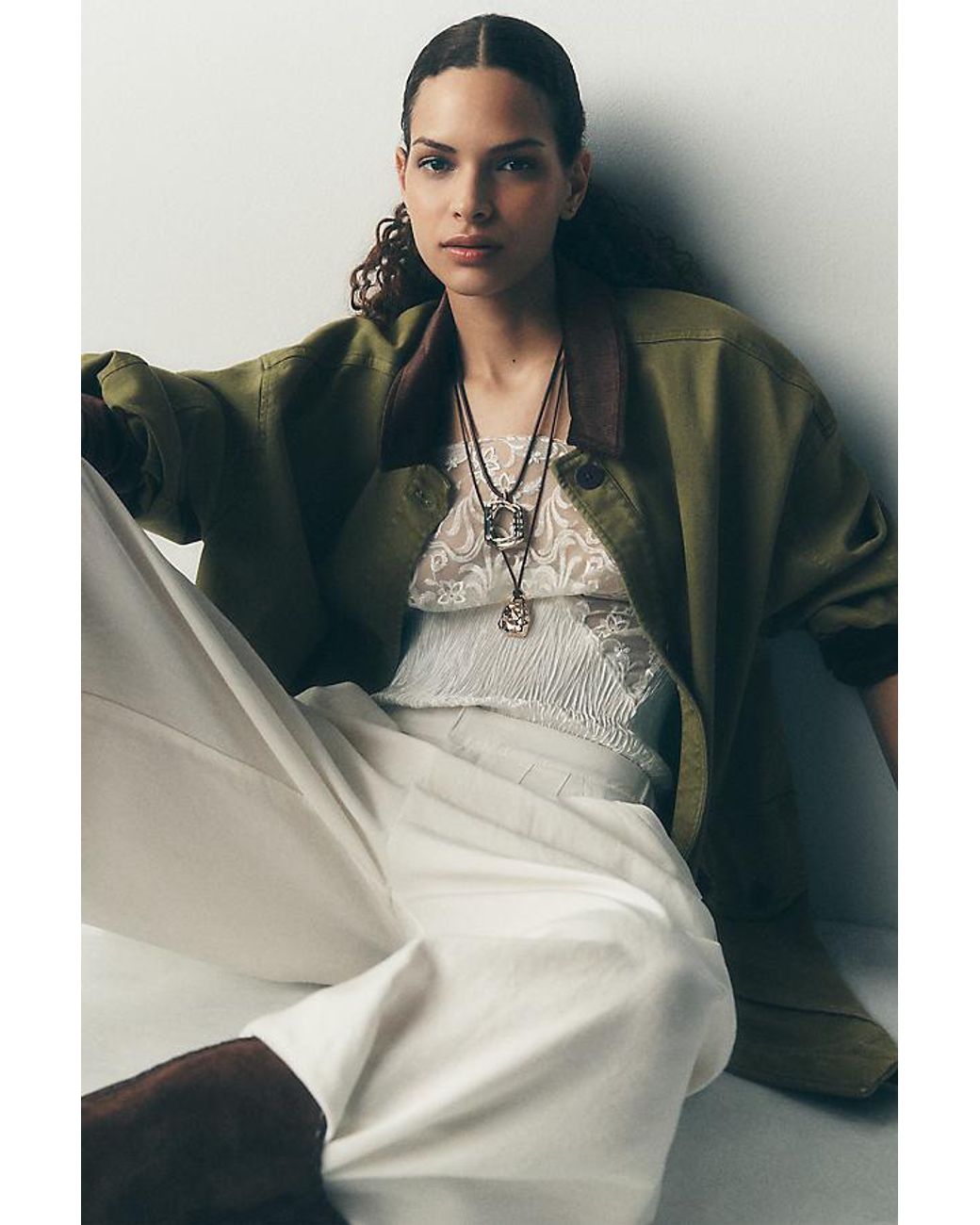 Pilcro Green Oversized Barn Coat