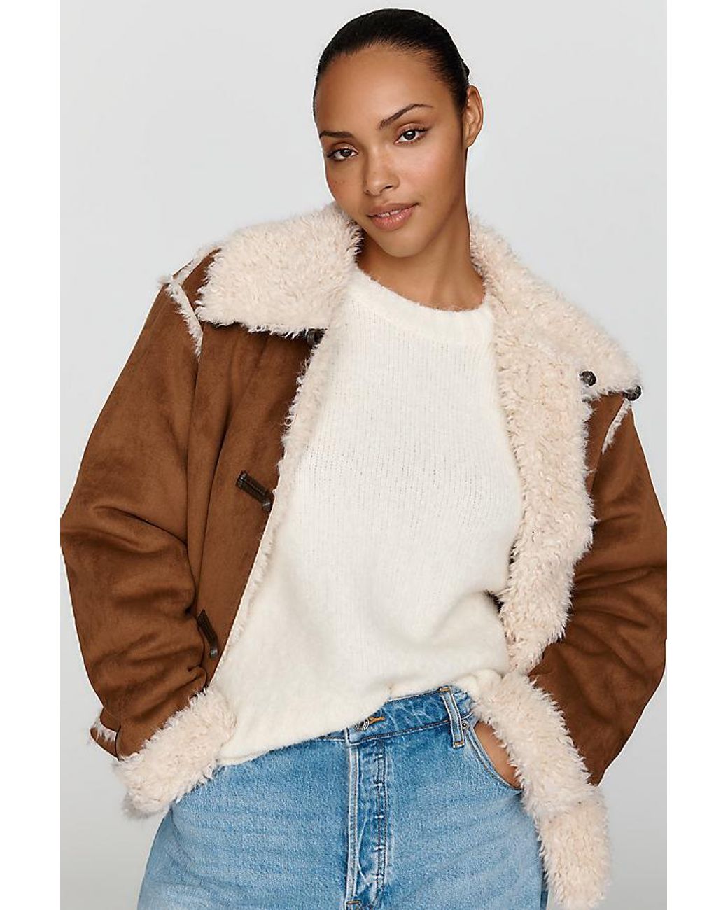 By Anthropologie Brown Faux Suede Jacket