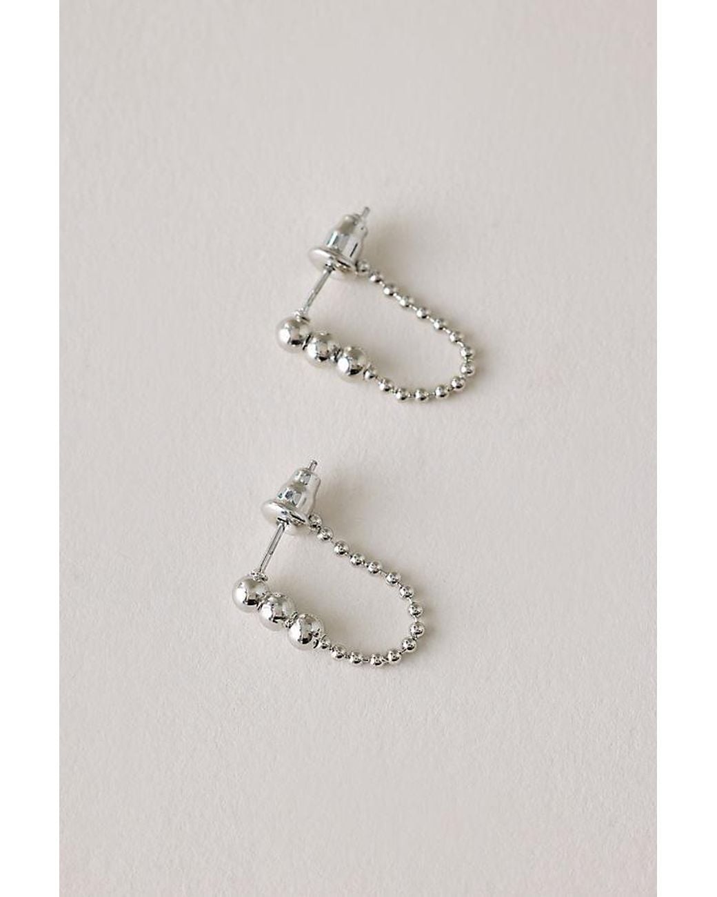 By Anthropologie Blue Water-Resistant Bauble Hoop Earrings