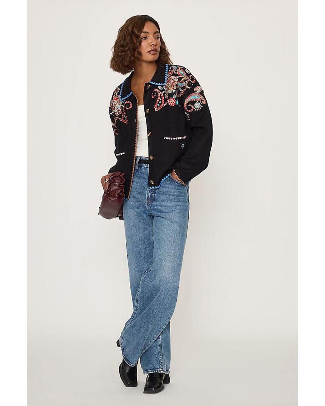 Never Fully Dressed Blue Paisley Embroidered Cardigan