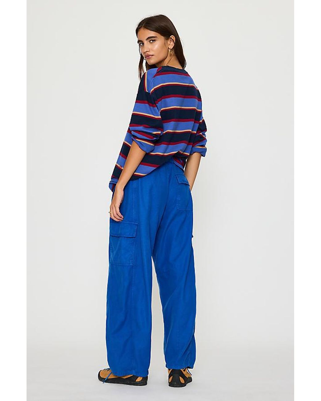 By Anthropologie Blue Bea Wide-Leg Cargo Pants