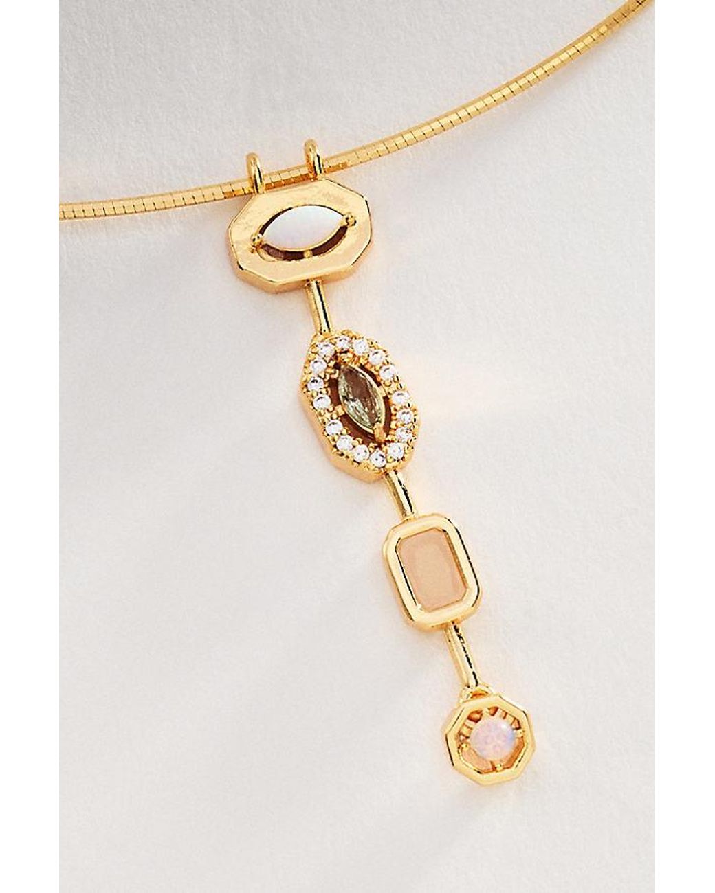By Anthropologie White Stone Drop Pendant Necklace
