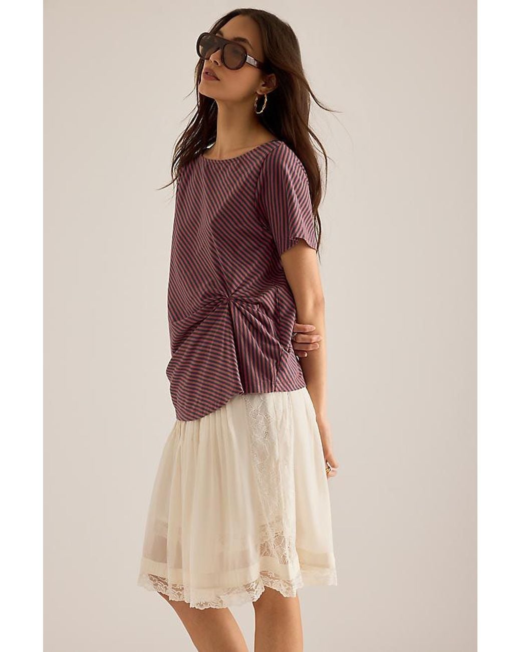 Damson Madder Brown Reece Cinched T-Shirt