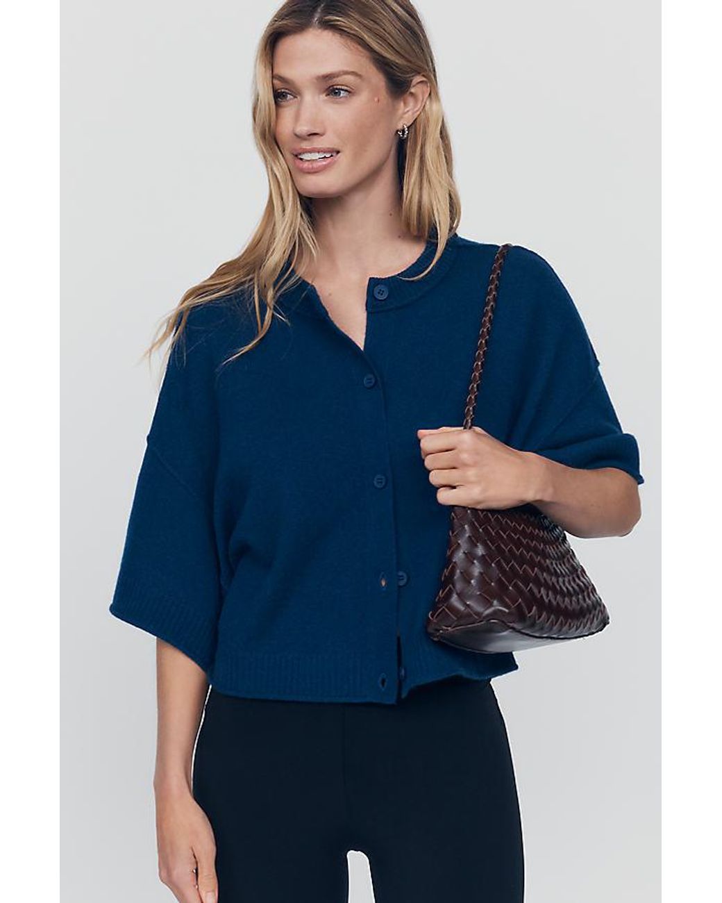 By Anthropologie Multicolor The Goldie Crew-Neck Cashmere Jumper: Cardigan Edition