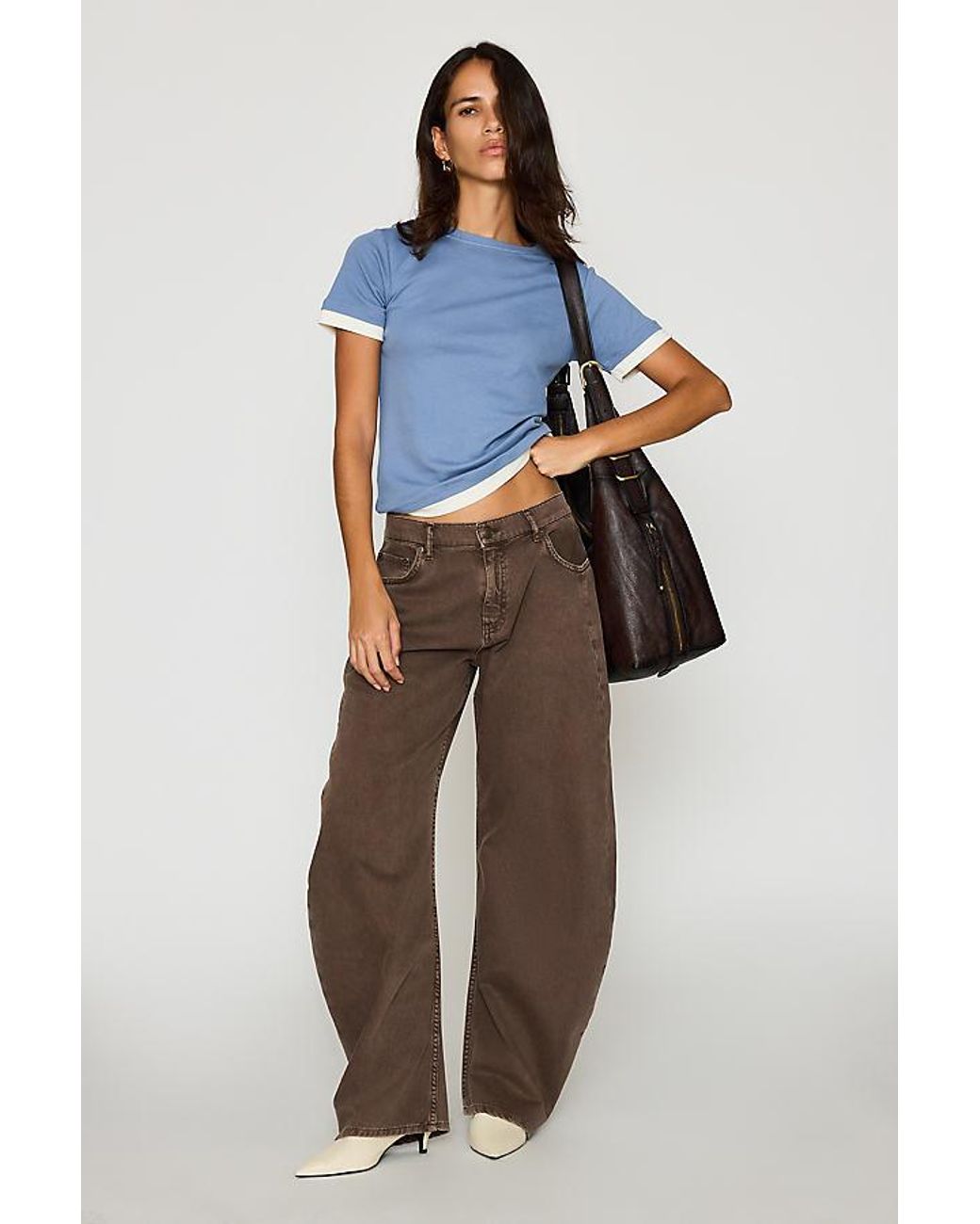 By Anthropologie Blue The Mollie Low-Rise Barrel Jeans