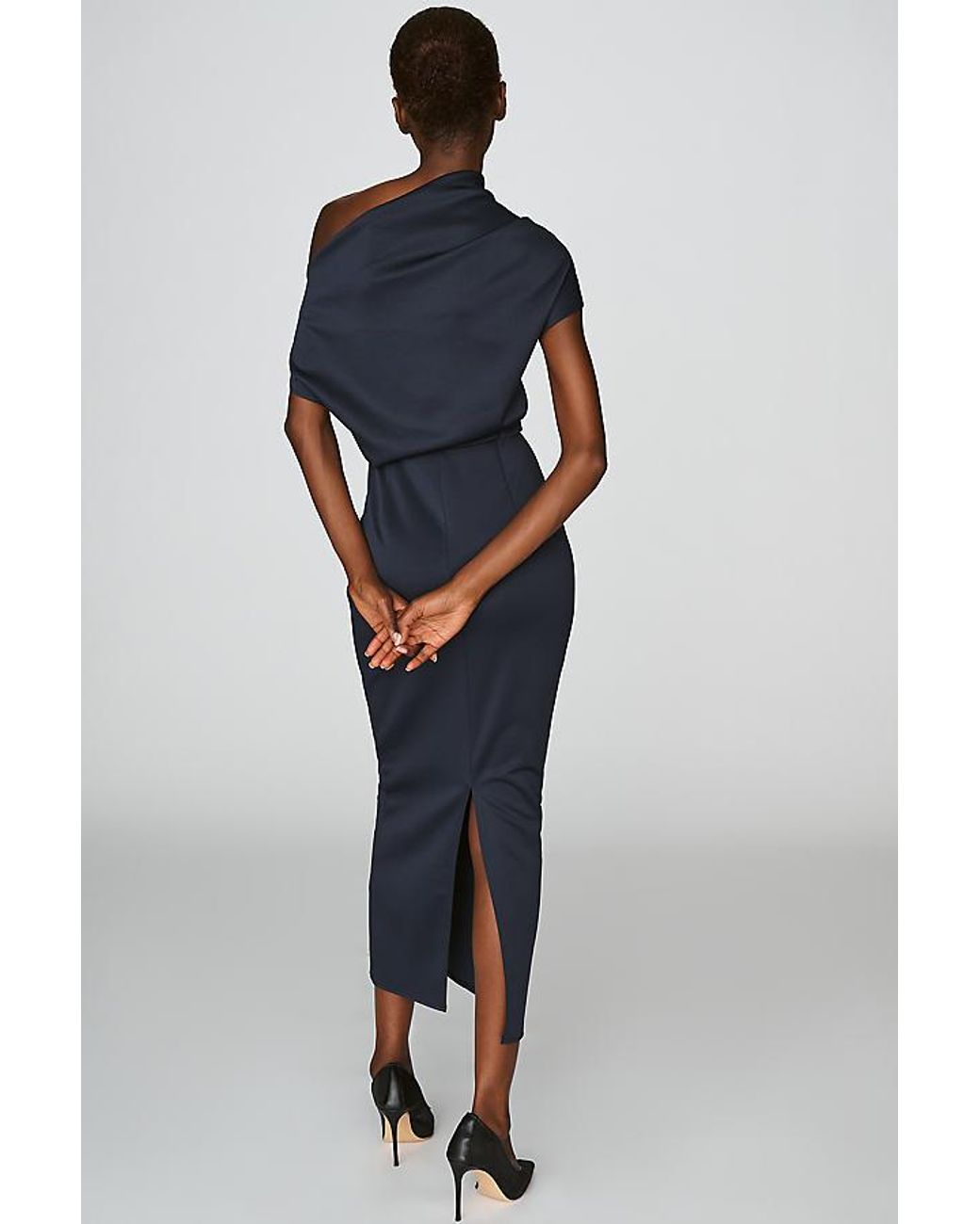 Extro & Vert Blue Valentine Off-The-Shoulder Midi Dress