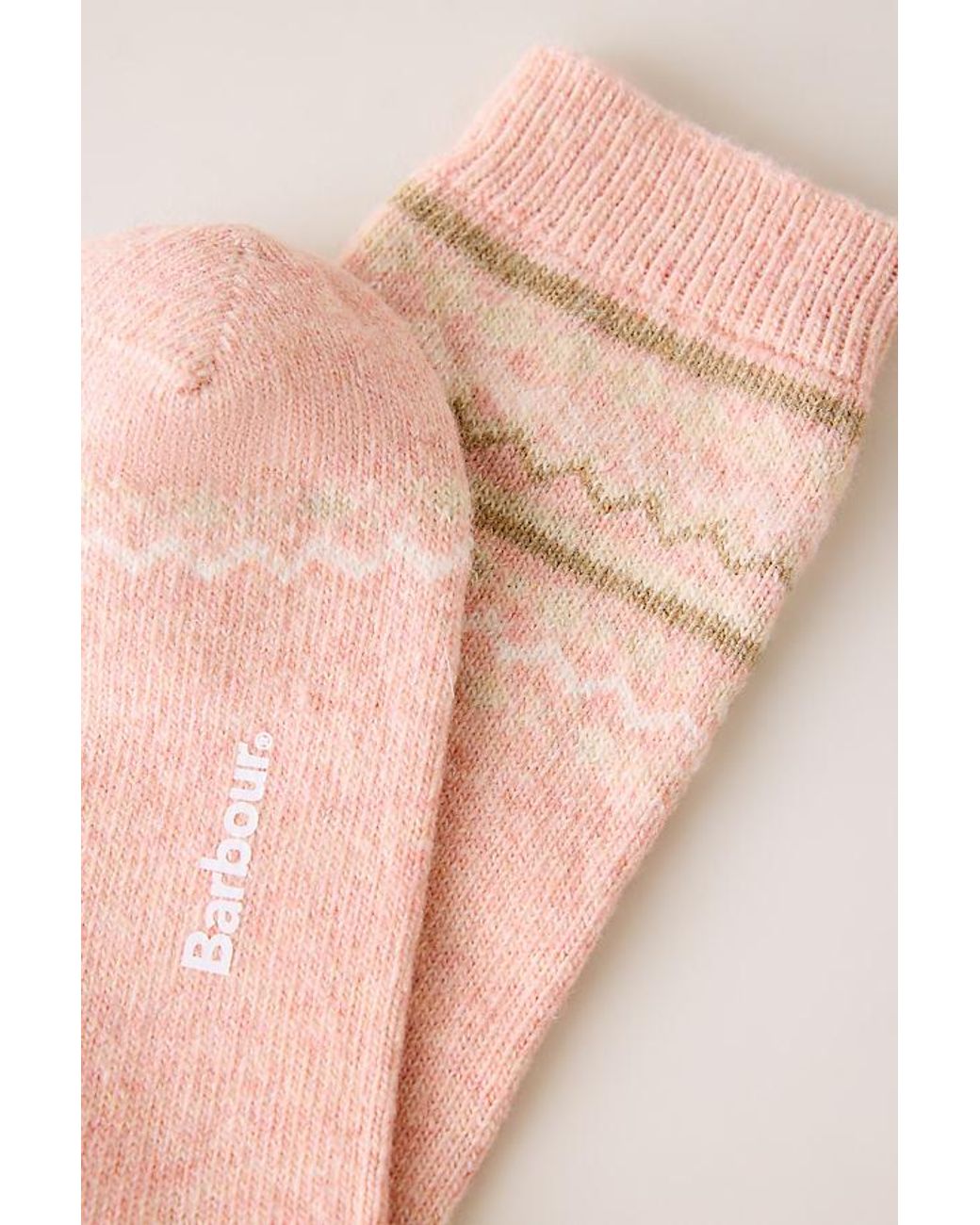 Barbour Pink Anaise Fair Isle Wool-Blend Socks