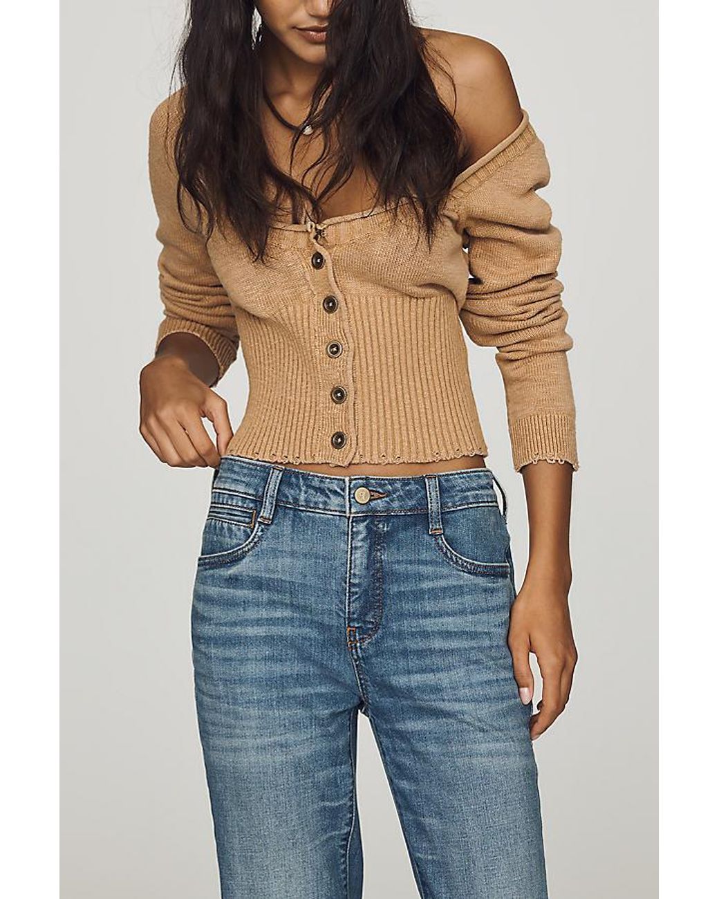 Pilcro Blue Wren Mid-Rise Relaxed Straight-Leg Jeans