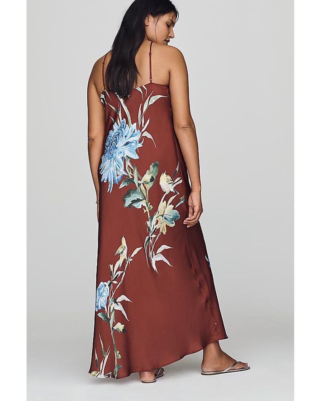 By Anthropologie White Halter Slip Midi Dress