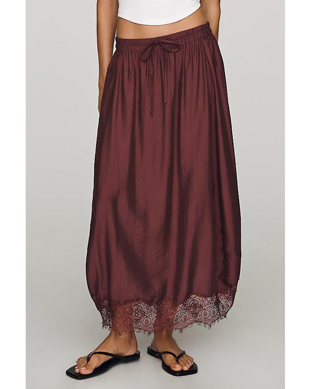 By Anthropologie Purple Reverie Midi Skirt