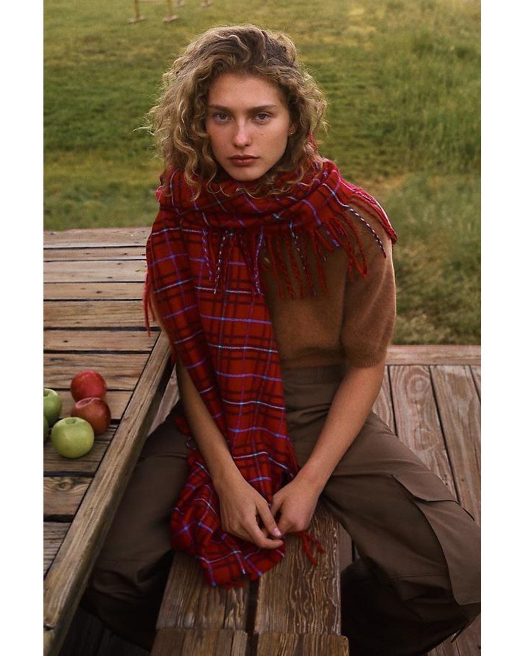 Maeve Brown Brushed Scarf