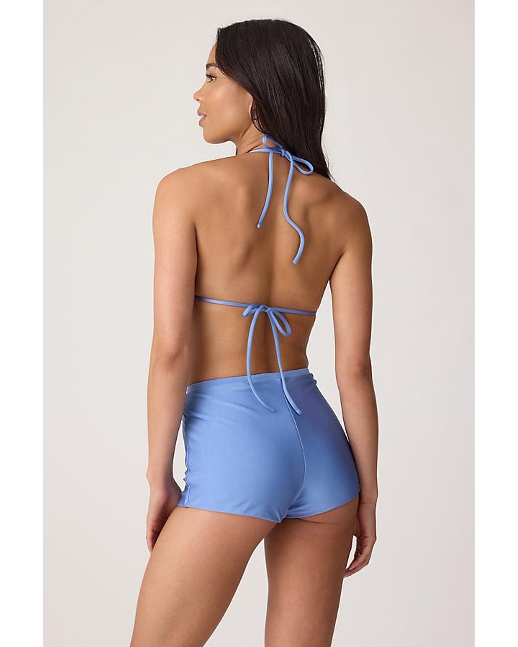 Faithfull The Brand Blue Sete Triangle Bikini Top
